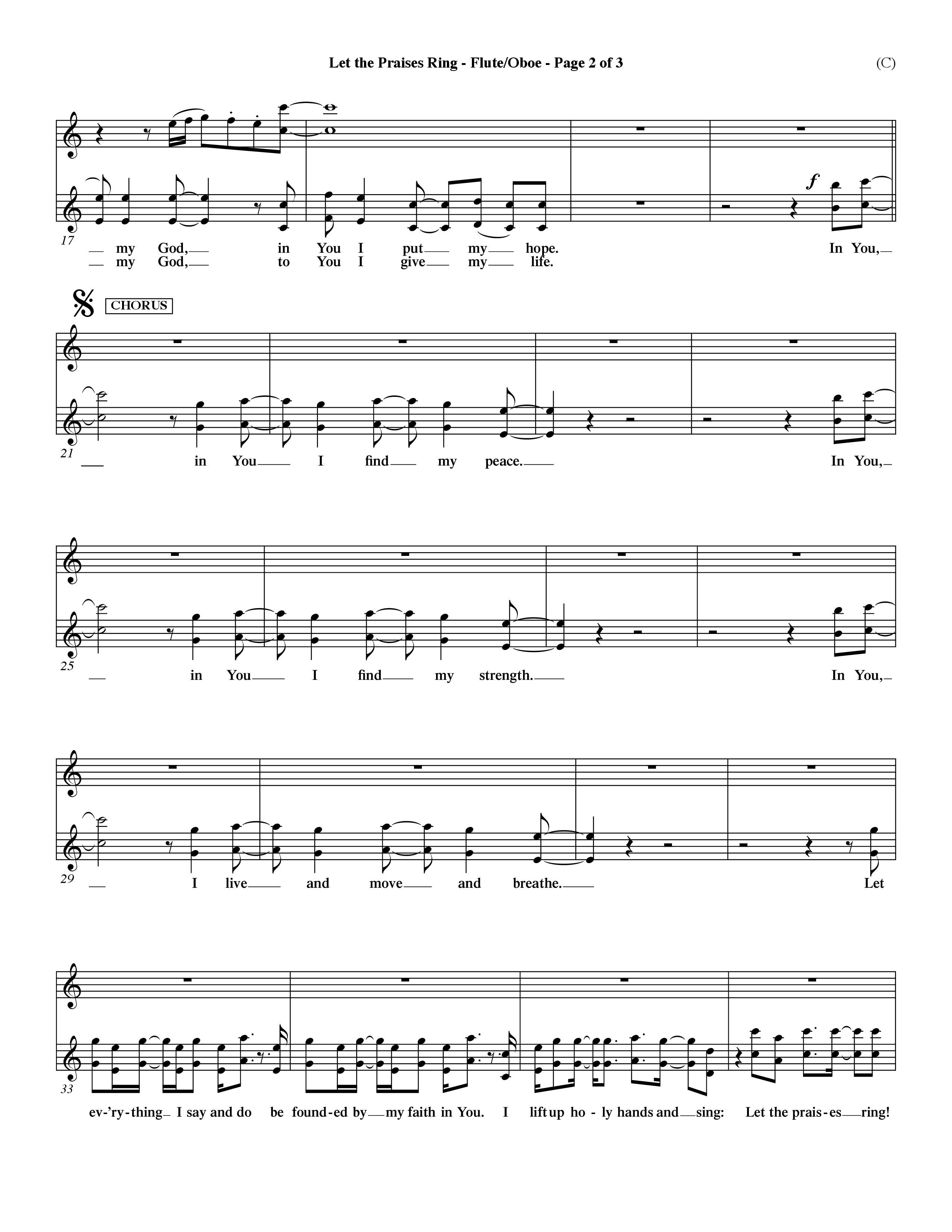 Let The Praises Ring Choral Anthem SATB Flute/Oboe (Word Music Choral / Orch. Dave Williamson)
