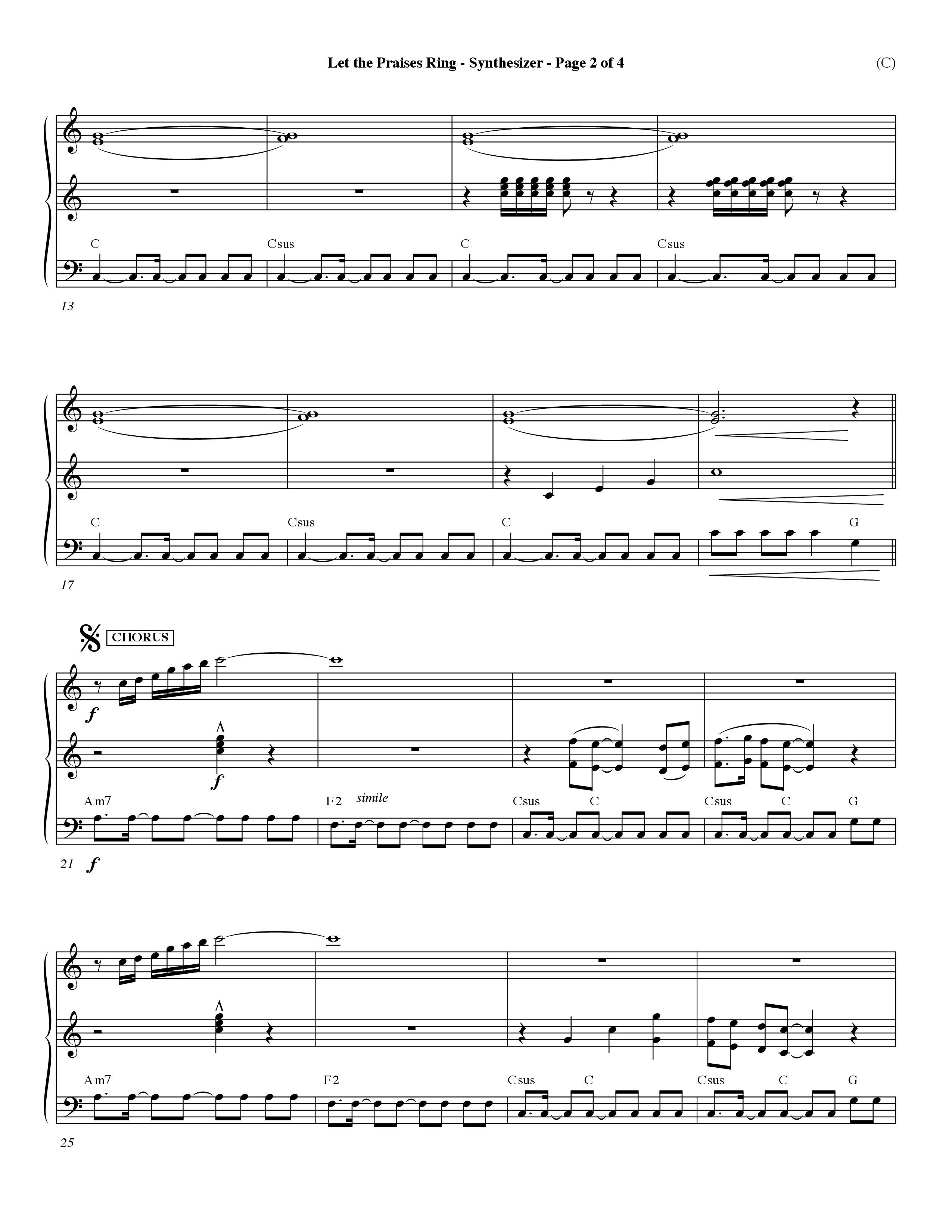 Let The Praises Ring Choral Anthem SATB Synth (Word Music Choral / Orch. Dave Williamson)