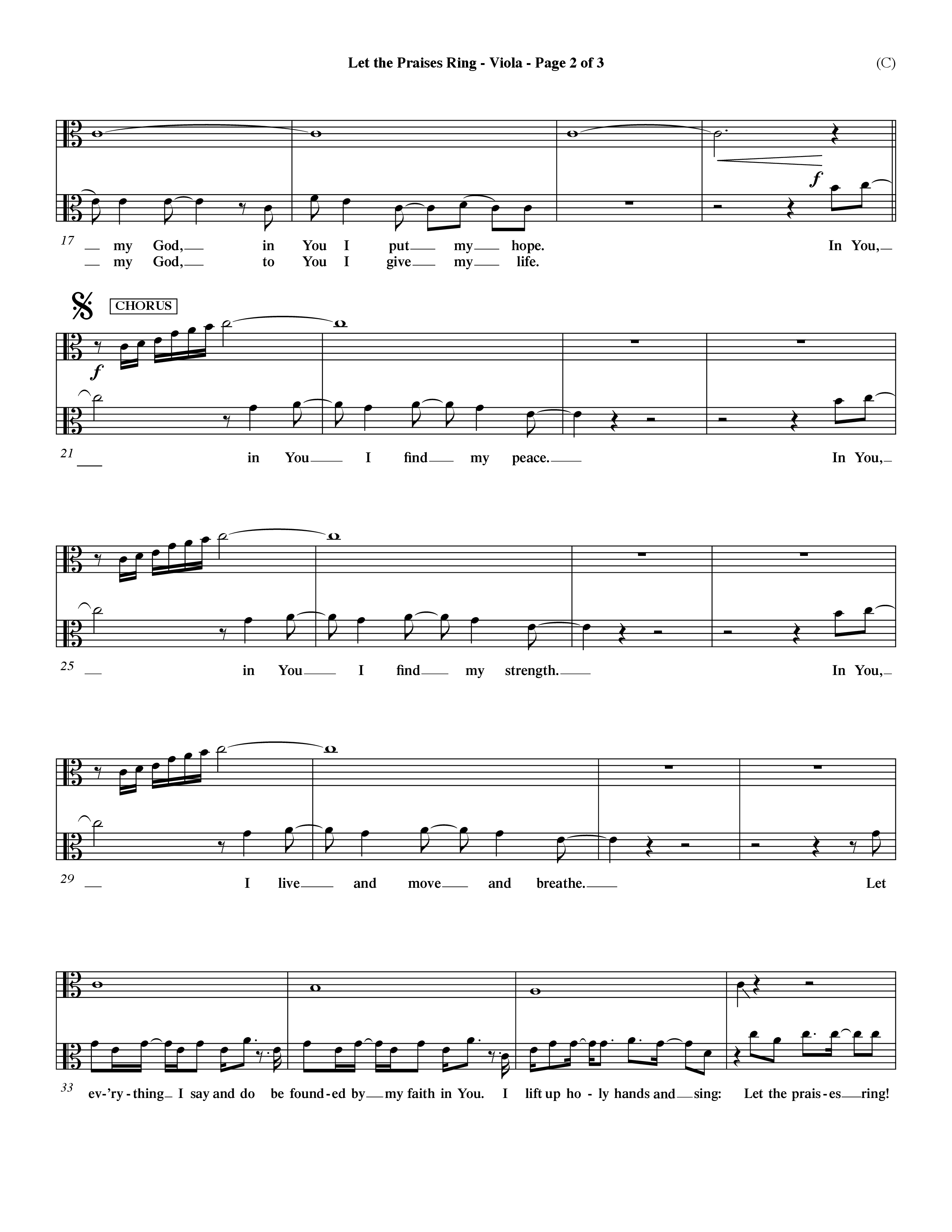 Let The Praises Ring Choral Anthem SATB Viola (Word Music Choral / Orch. Dave Williamson)