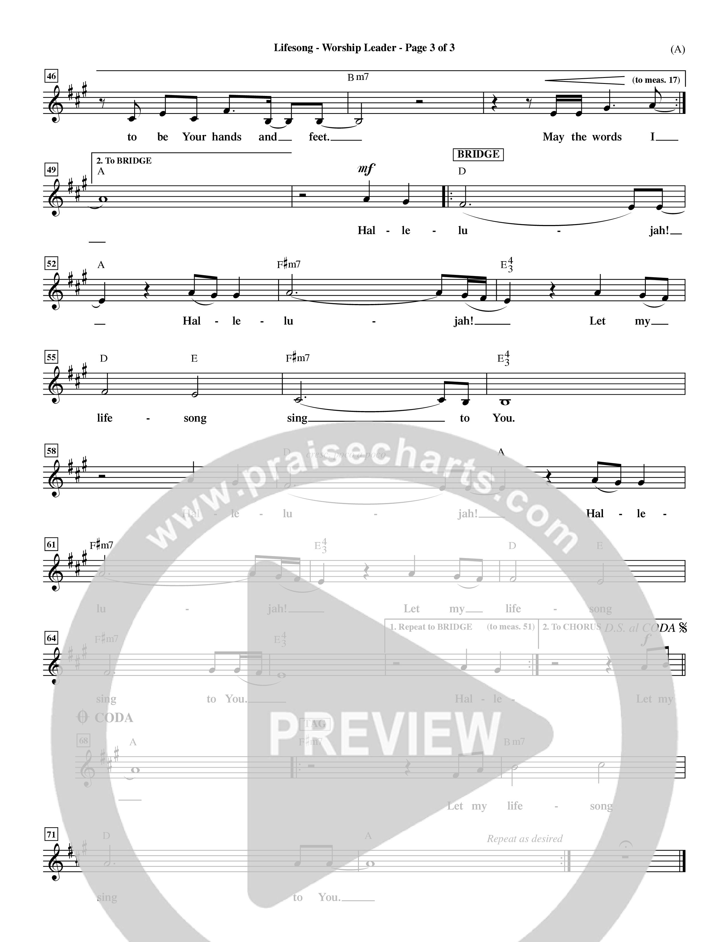 Lifesong (Choral Anthem SATB) Rhythm Pack (Word Music Choral / Orch. Dave Williamson)
