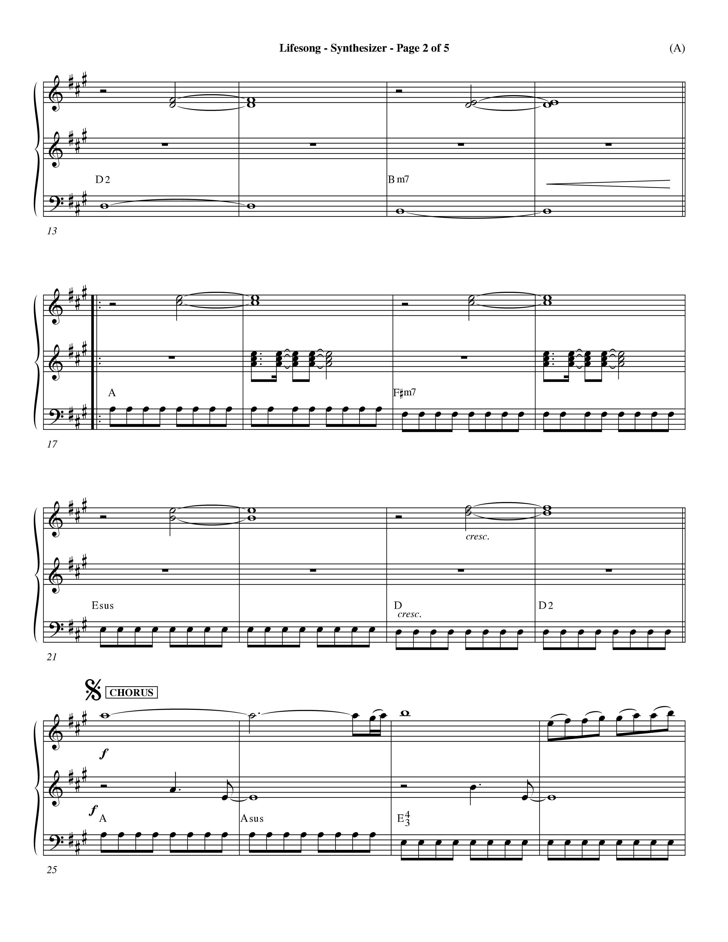 Lifesong (Choral Anthem SATB) Synth (Word Music Choral / Orch. Dave Williamson)