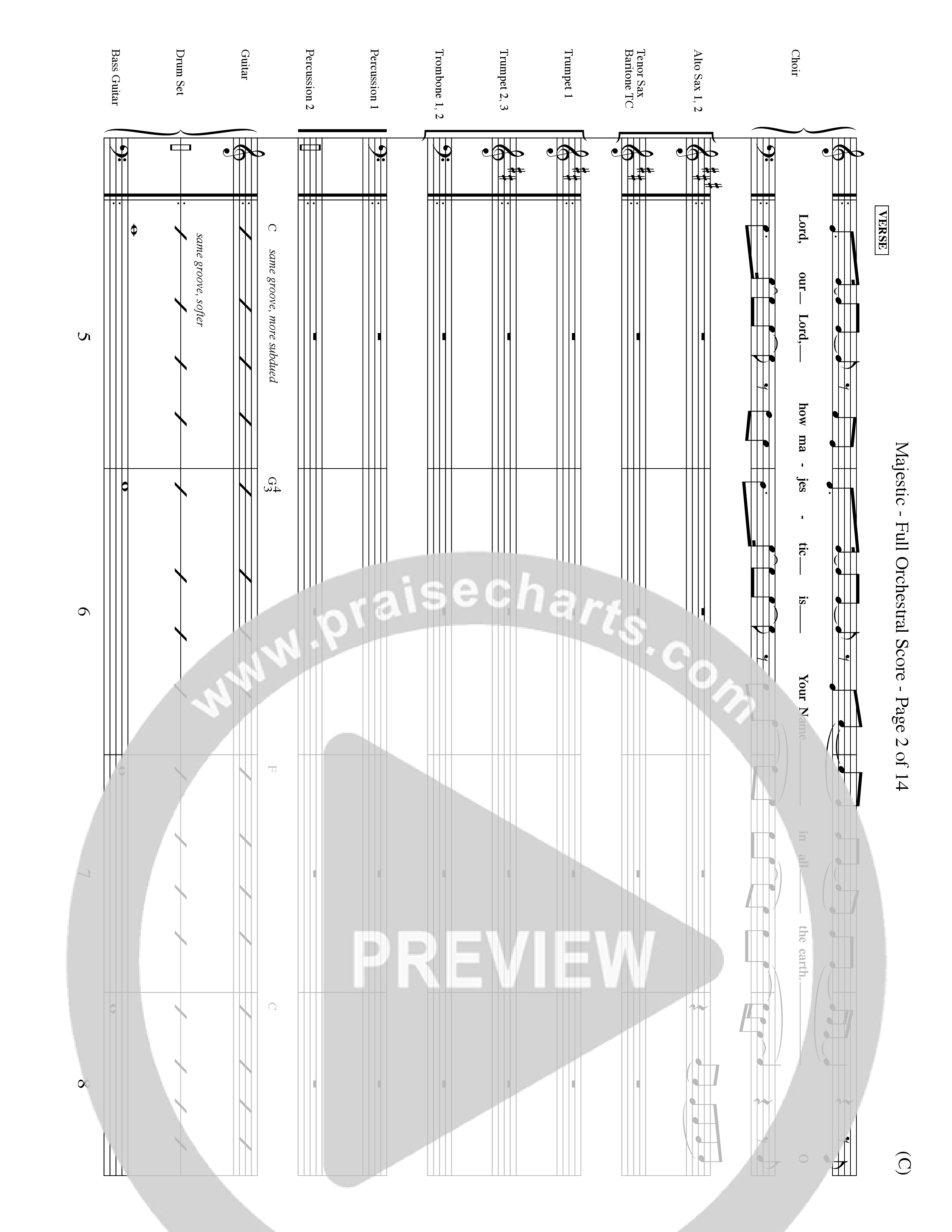 Majestic (Choral Anthem SATB) Conductor's Score (Word Music Choral / Orch. Dave Williamson)