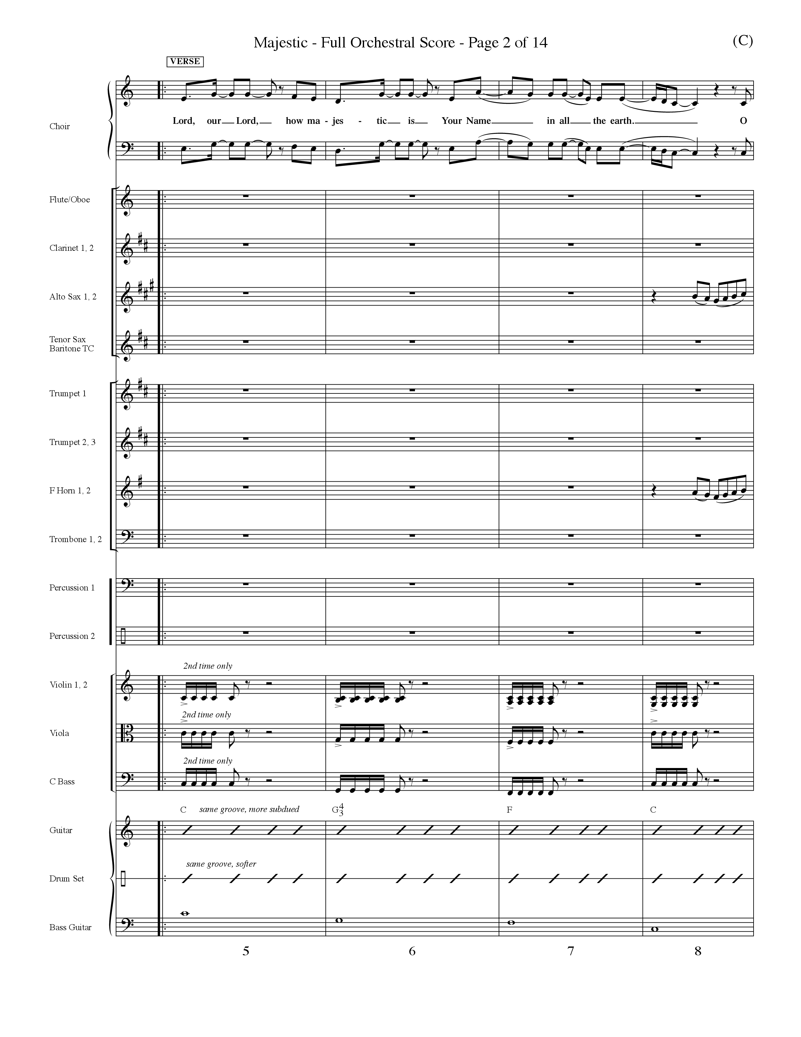 Majestic (Choral Anthem SATB) Orchestration (Word Music Choral / Orch. Dave Williamson)