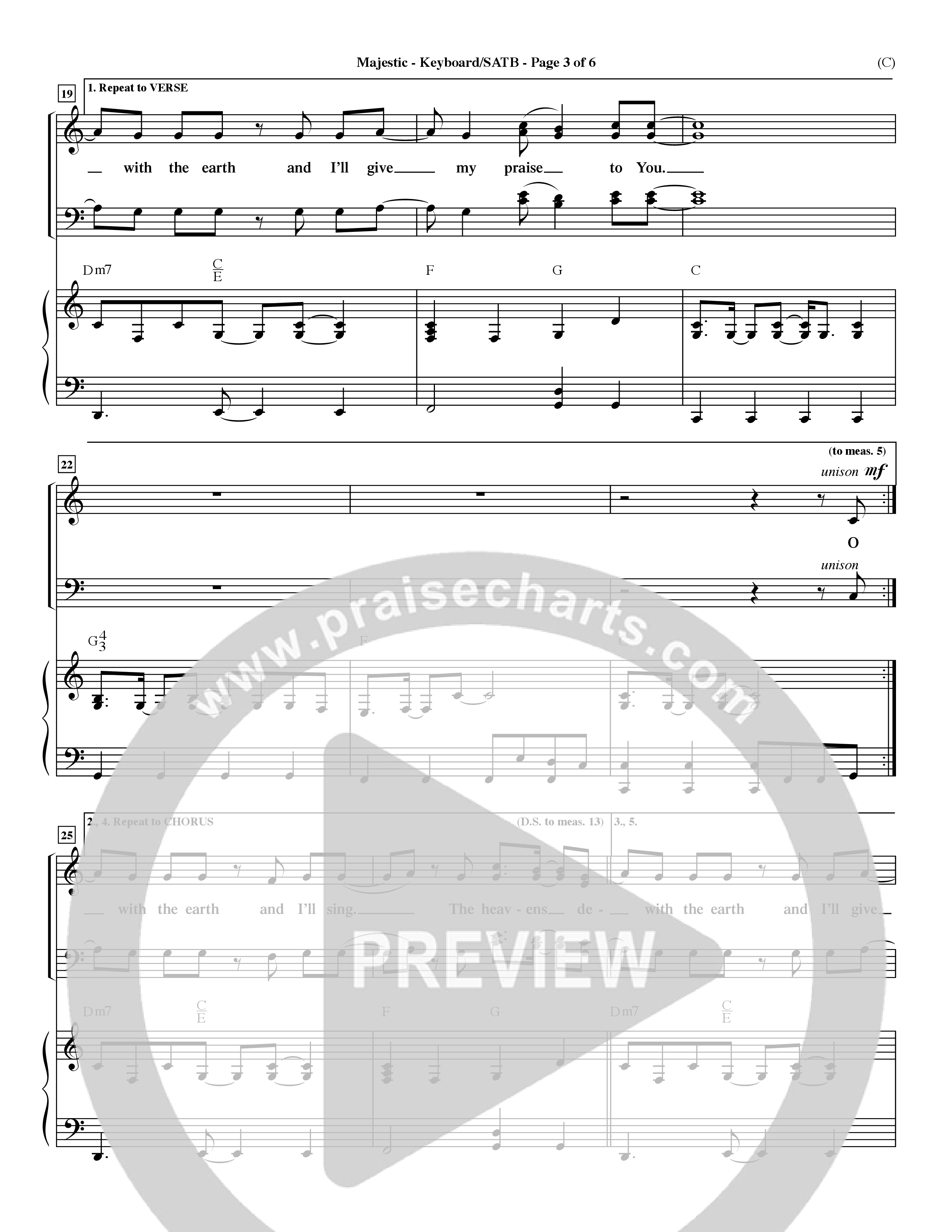 Majestic (Choral Anthem SATB) Piano/Vocal (Melody) (Word Music Choral / Orch. Dave Williamson)