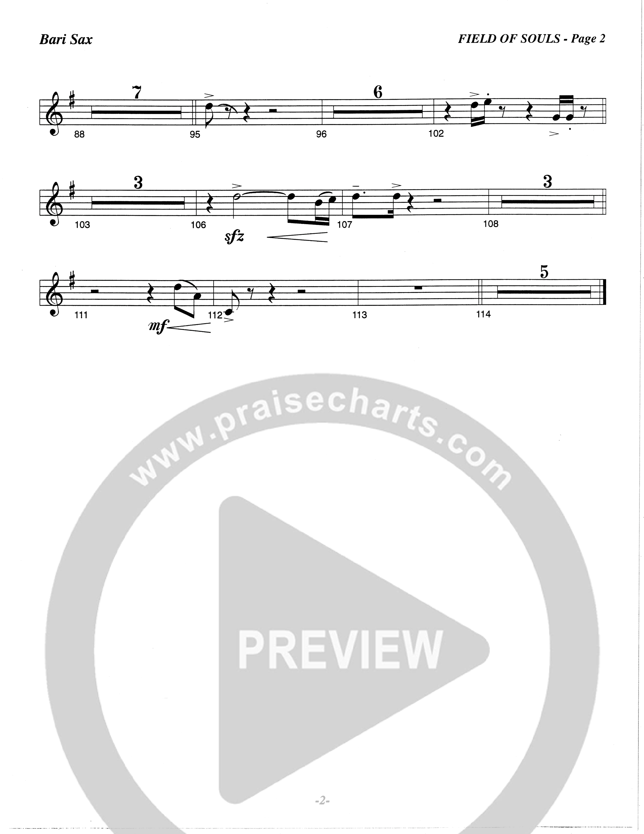 Field Of Souls (Choral Anthem SATB) Bari Sax (The Brooklyn Tabernacle Choir / Arr. Carol Cymbala / Orch. Christ McDonald)