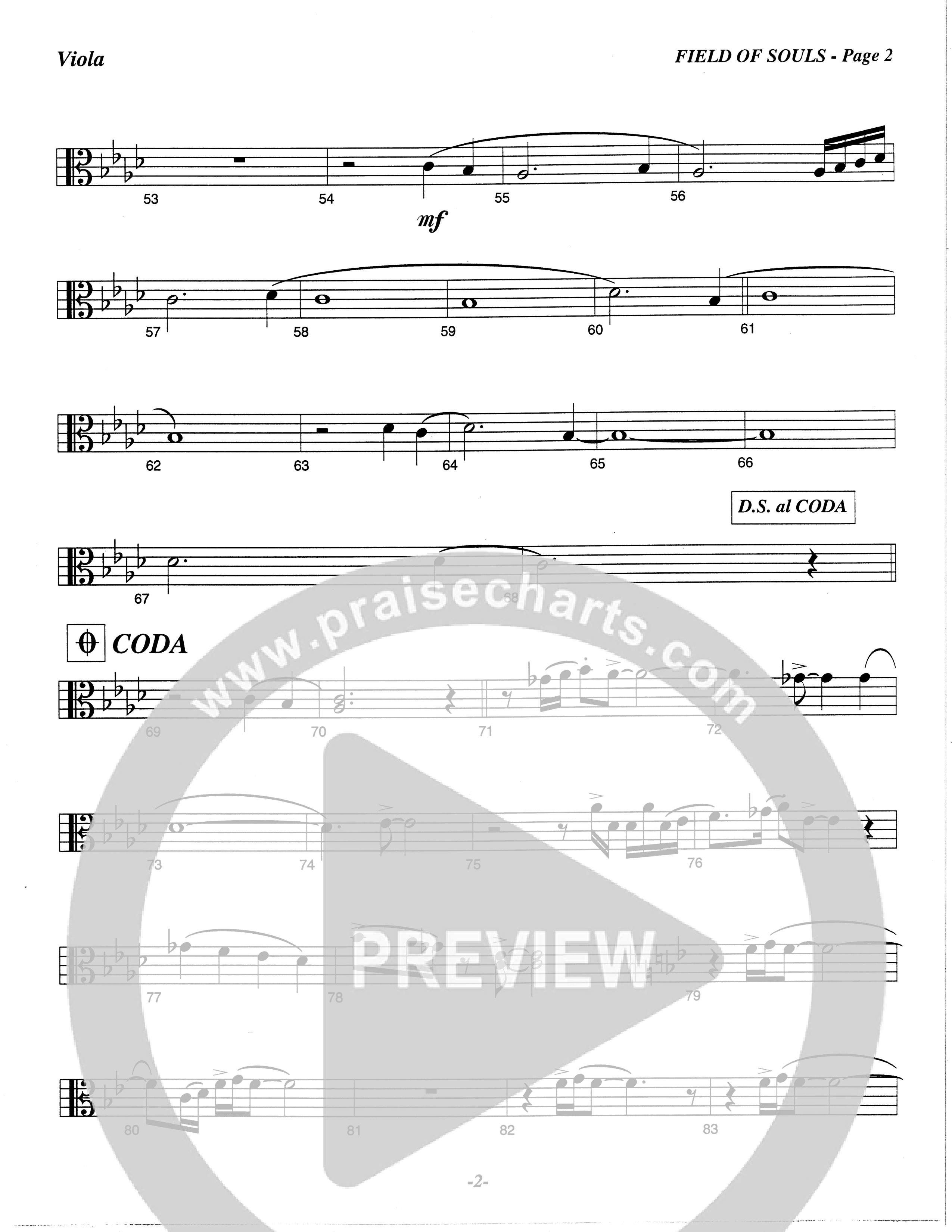 Field Of Souls (Choral Anthem SATB) Viola (The Brooklyn Tabernacle Choir / Arr. Carol Cymbala / Orch. Christ McDonald)