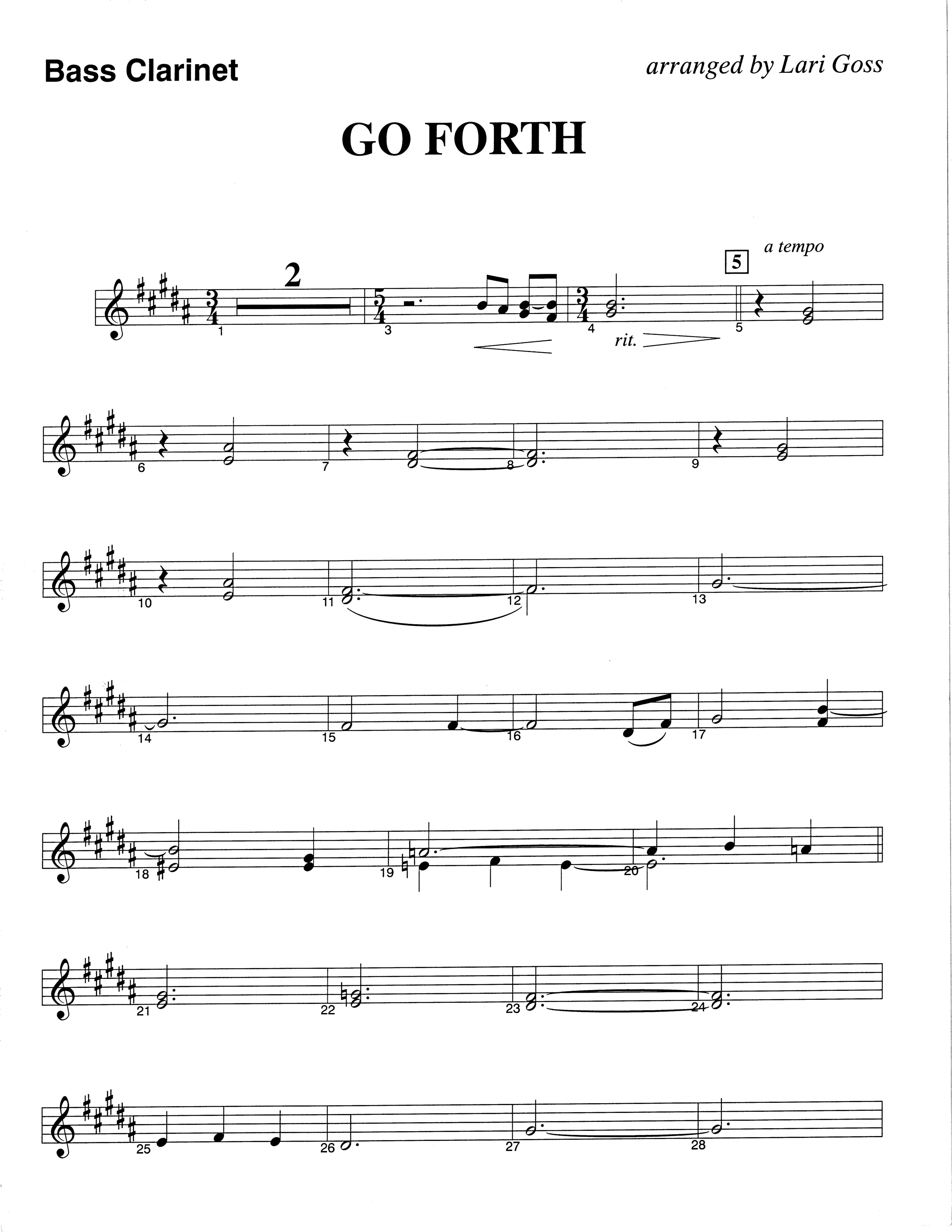 Go Forth (Choral Anthem SATB) Bass Clarinet (The Brooklyn Tabernacle Choir / Arr. Carol Cymbala / Orch. Lari Goss)