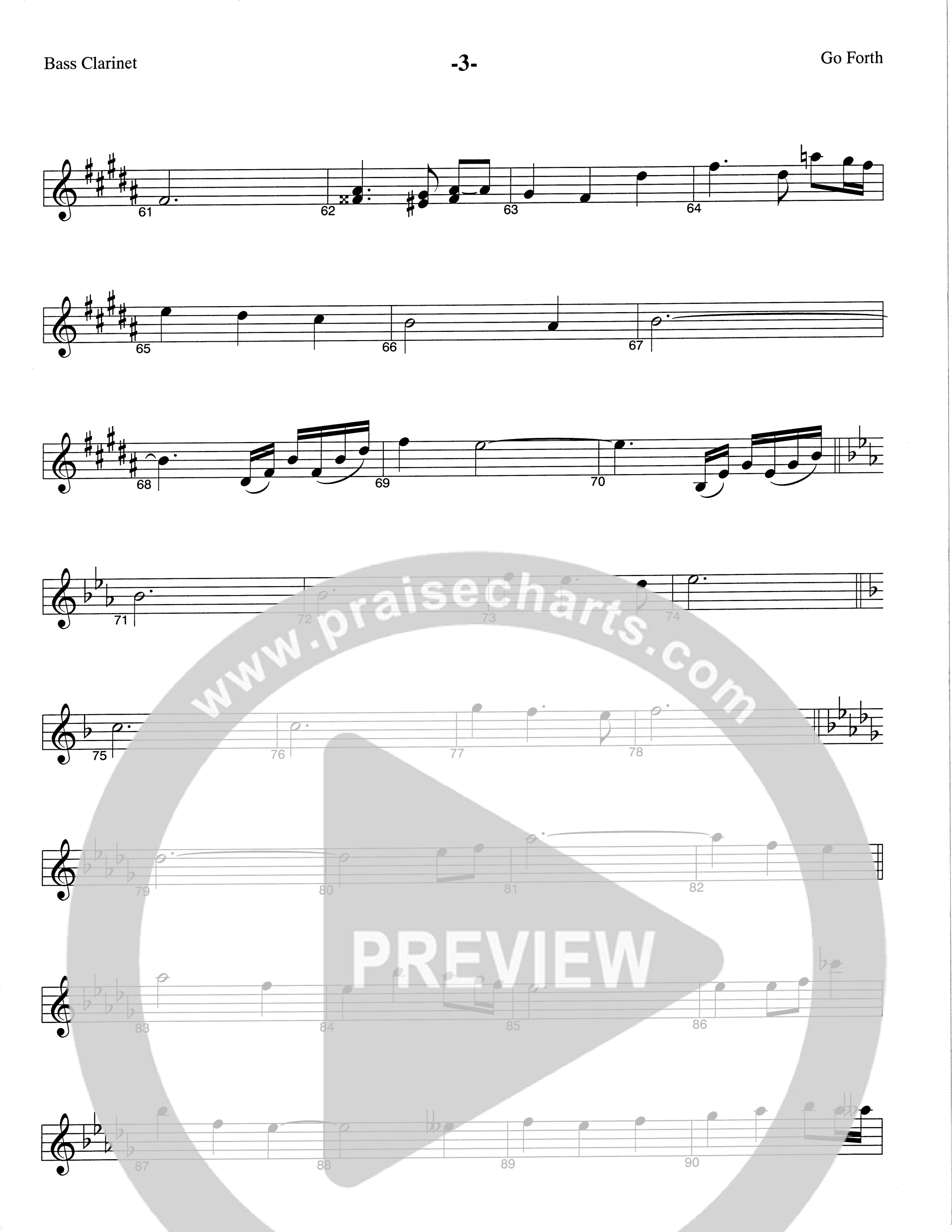 Go Forth (Choral Anthem SATB) Bass Clarinet (The Brooklyn Tabernacle Choir / Arr. Carol Cymbala / Orch. Lari Goss)