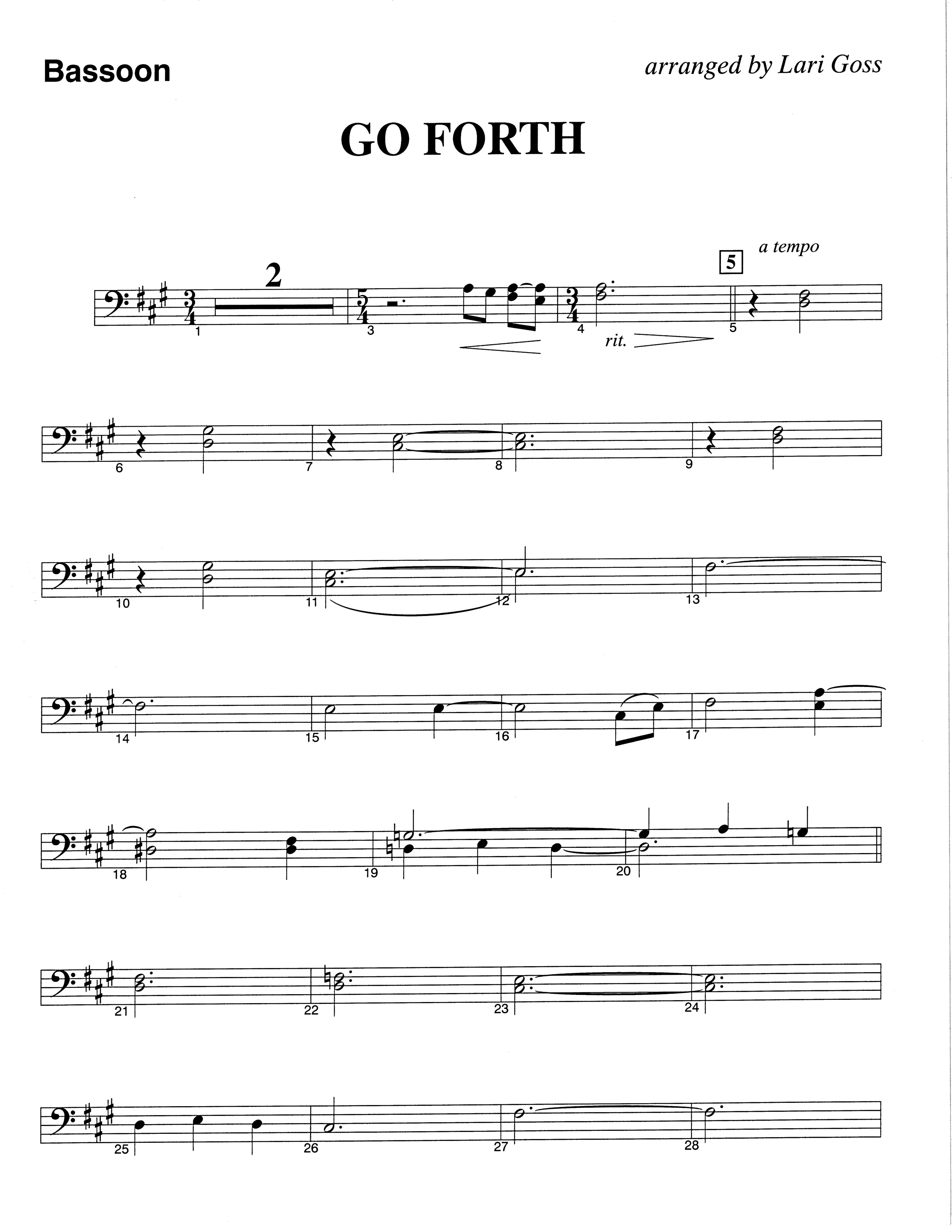 Go Forth (Choral Anthem SATB) Bassoon (The Brooklyn Tabernacle Choir / Arr. Carol Cymbala / Orch. Lari Goss)