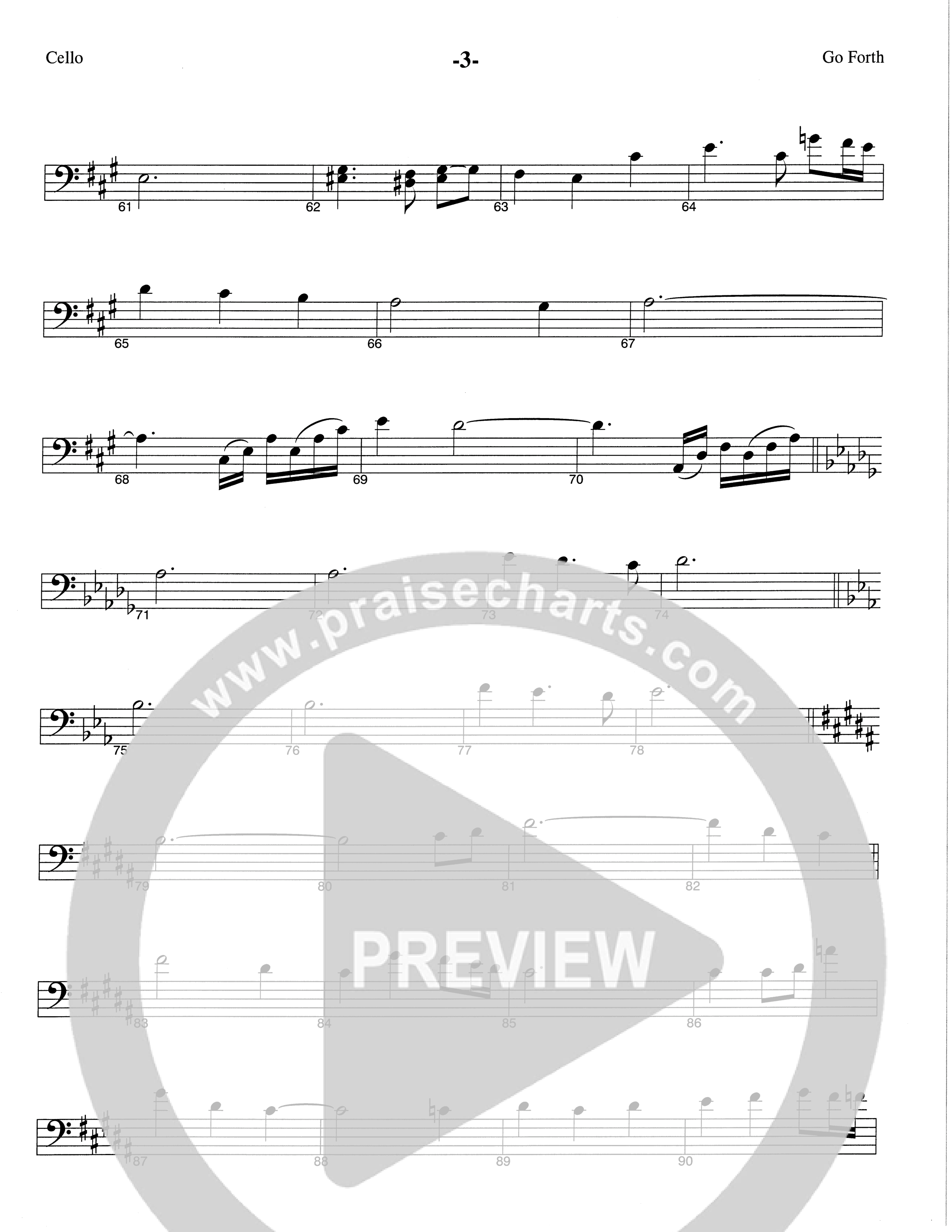 Go Forth (Choral Anthem SATB) Cello (The Brooklyn Tabernacle Choir / Arr. Carol Cymbala / Orch. Lari Goss)