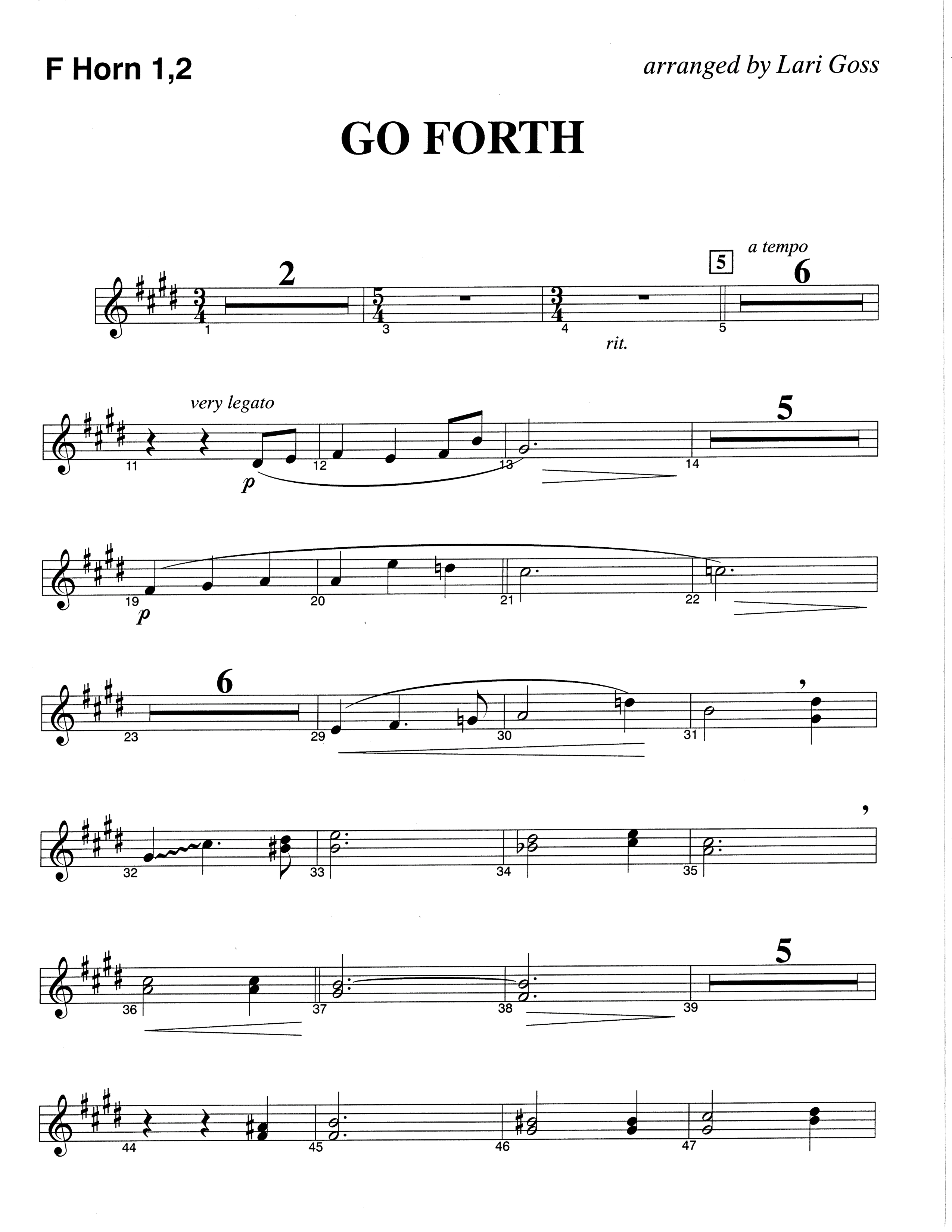 Go Forth (Choral Anthem SATB) French Horn 1/2 (The Brooklyn Tabernacle Choir / Arr. Carol Cymbala / Orch. Lari Goss)