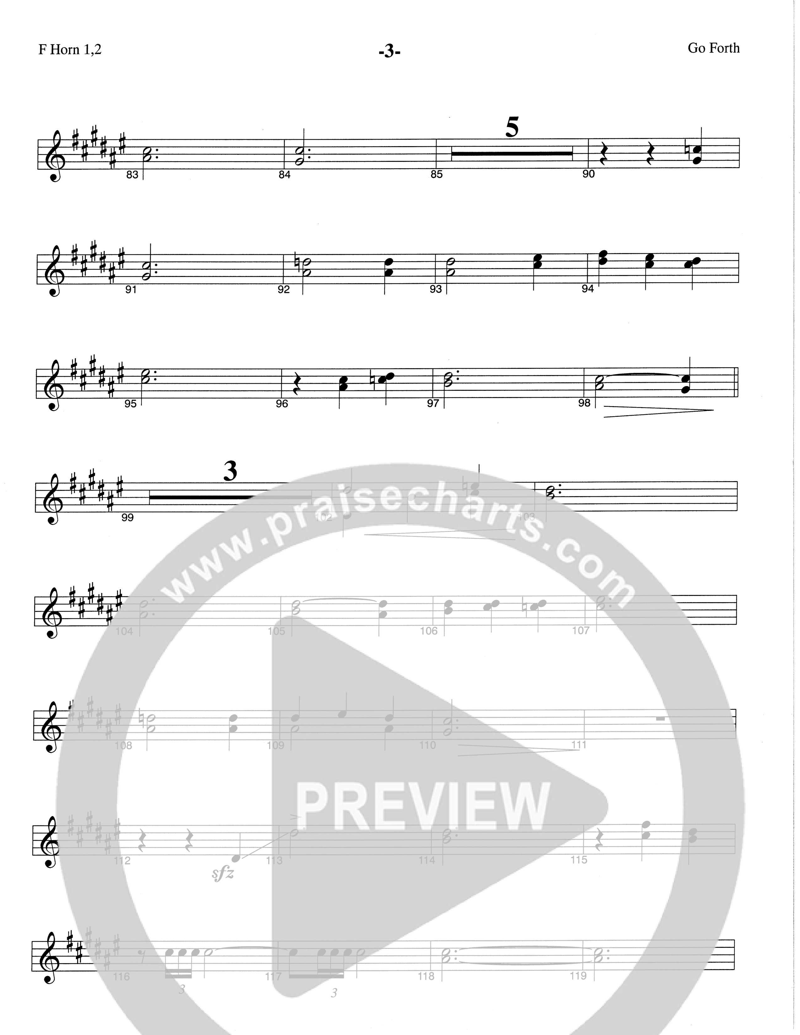 Go Forth (Choral Anthem SATB) French Horn 1/2 (The Brooklyn Tabernacle Choir / Arr. Carol Cymbala / Orch. Lari Goss)