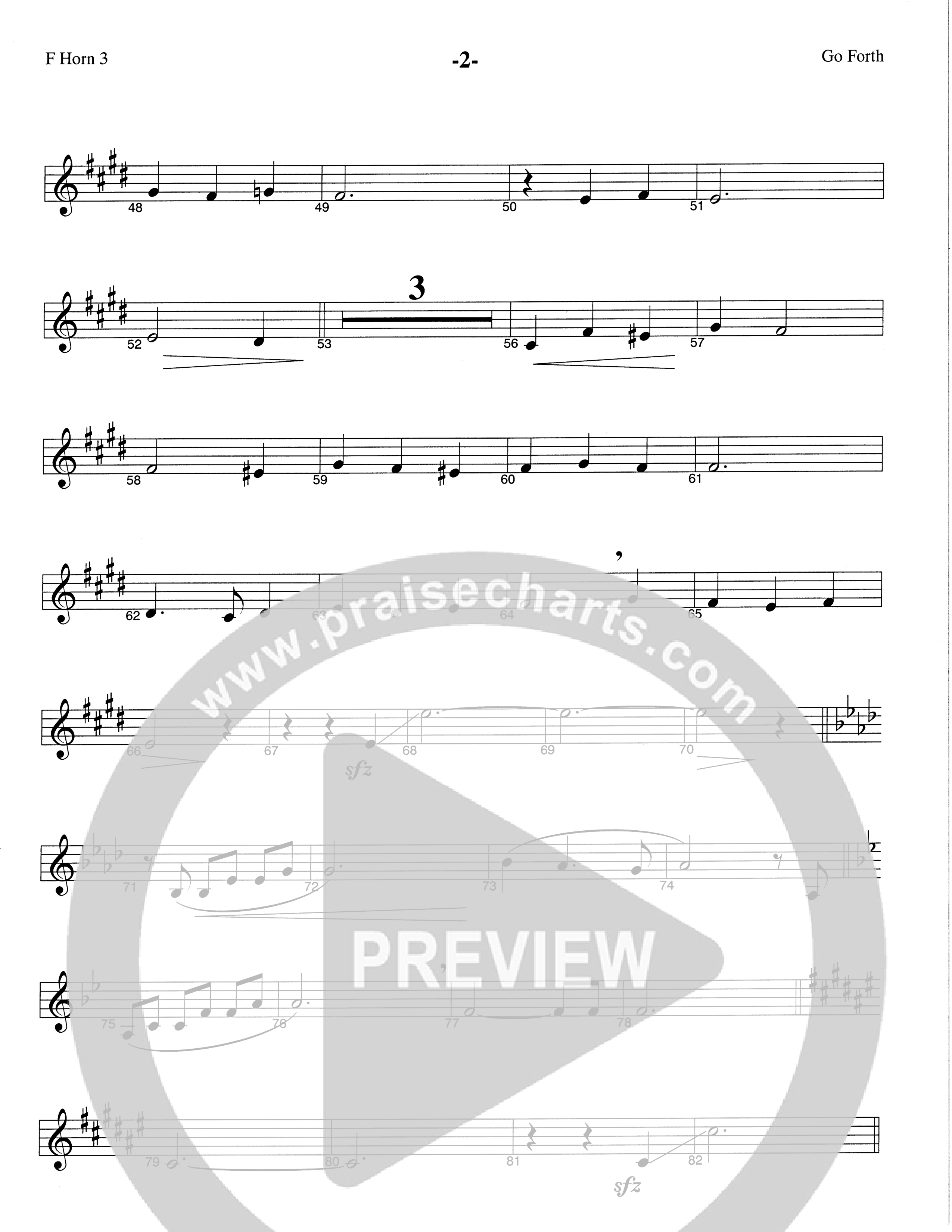 Go Forth (Choral Anthem SATB) French Horn 3 (The Brooklyn Tabernacle Choir / Arr. Carol Cymbala / Orch. Lari Goss)