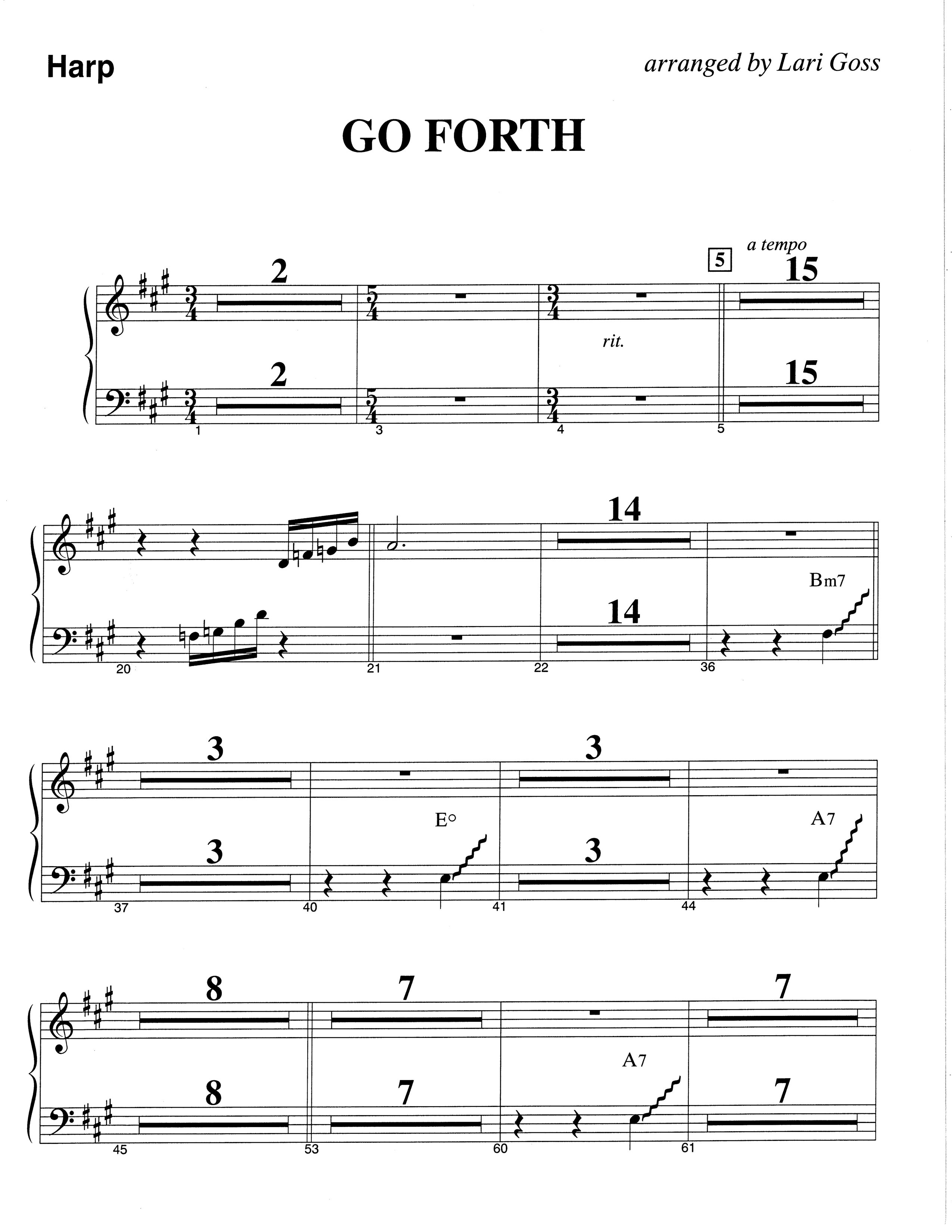 Go Forth (Choral Anthem SATB) Harp (The Brooklyn Tabernacle Choir / Arr. Carol Cymbala / Orch. Lari Goss)