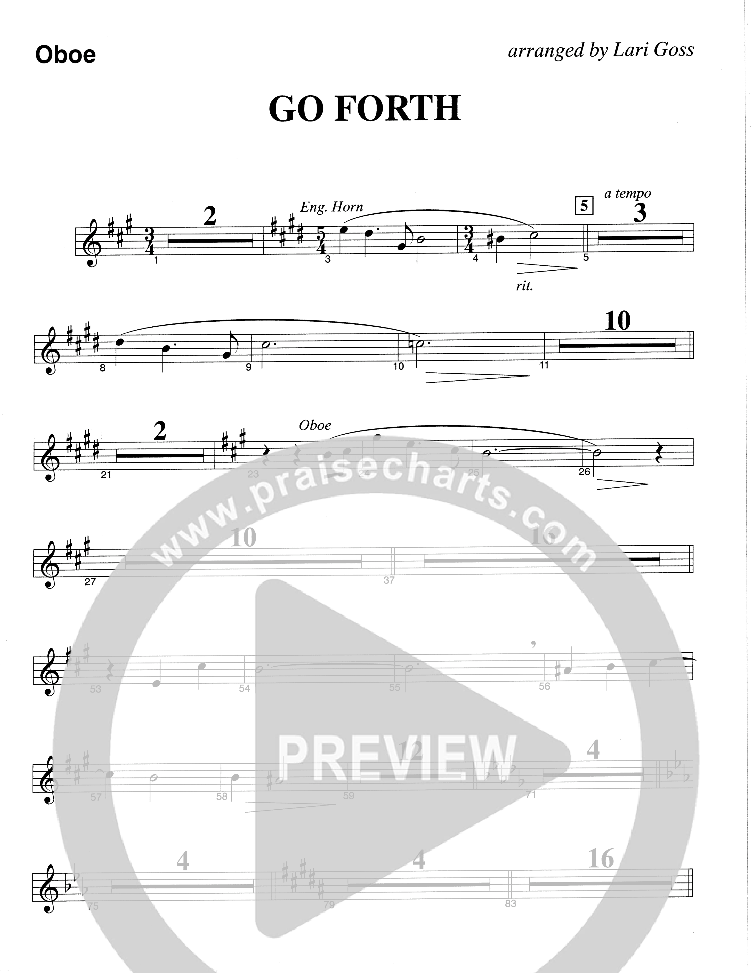 Go Forth (Choral Anthem SATB) Oboe (The Brooklyn Tabernacle Choir / Arr. Carol Cymbala / Orch. Lari Goss)