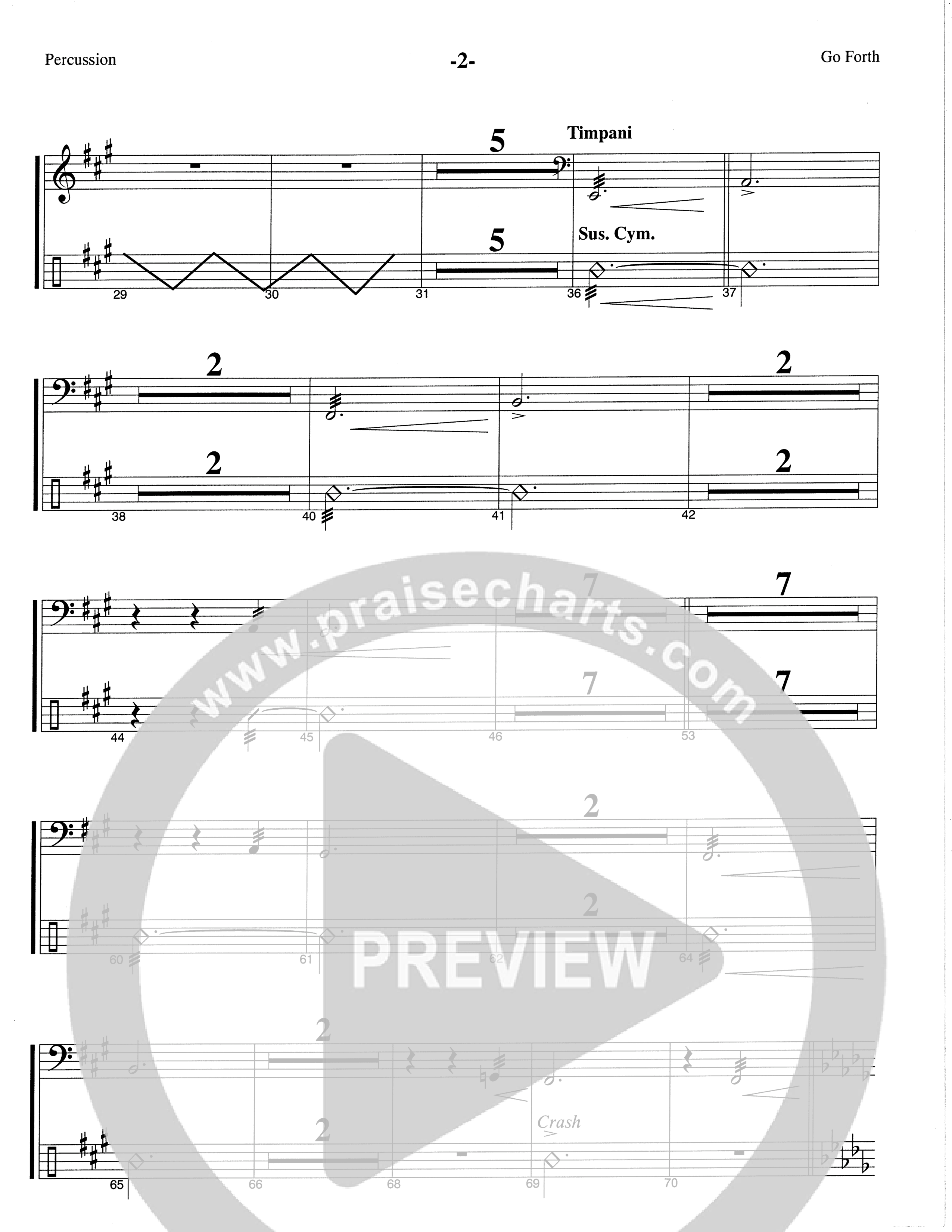 Go Forth (Choral Anthem SATB) Percussion (The Brooklyn Tabernacle Choir / Arr. Carol Cymbala / Orch. Lari Goss)