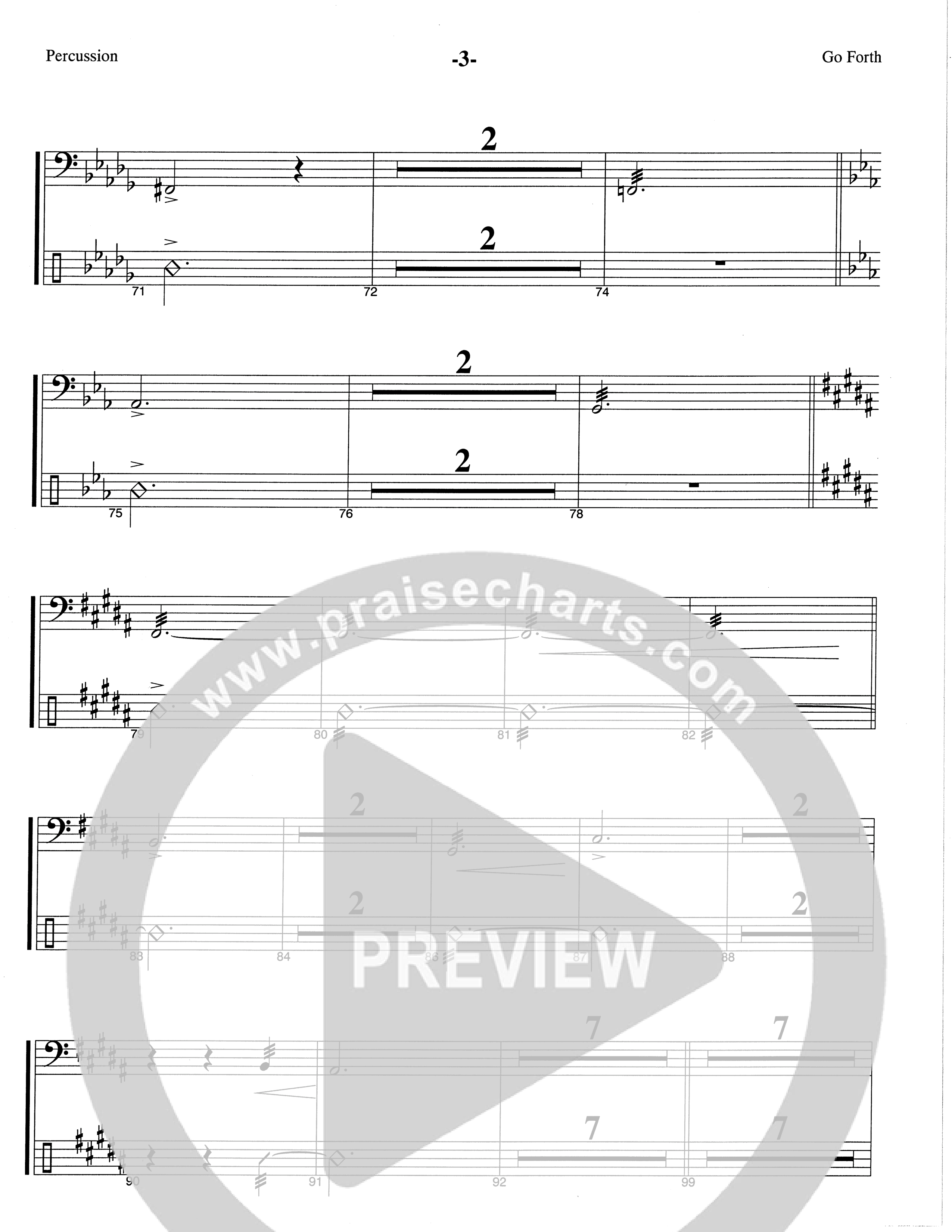 Go Forth (Choral Anthem SATB) Percussion (The Brooklyn Tabernacle Choir / Arr. Carol Cymbala / Orch. Lari Goss)