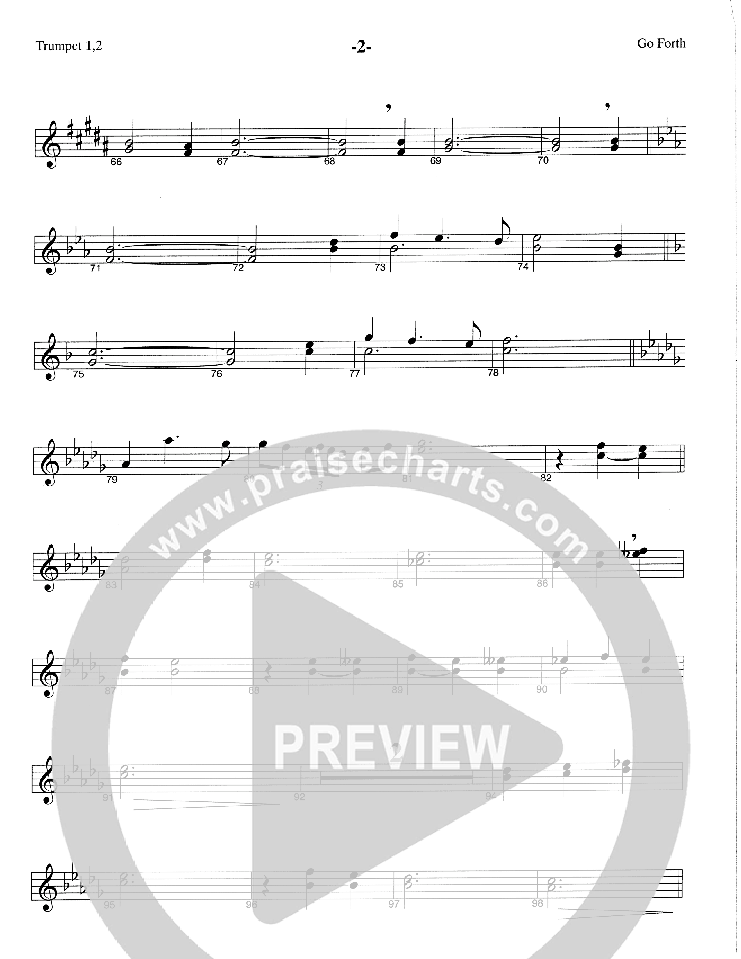 Go Forth (Choral Anthem SATB) Trumpet 1,2 (The Brooklyn Tabernacle Choir / Arr. Carol Cymbala / Orch. Lari Goss)