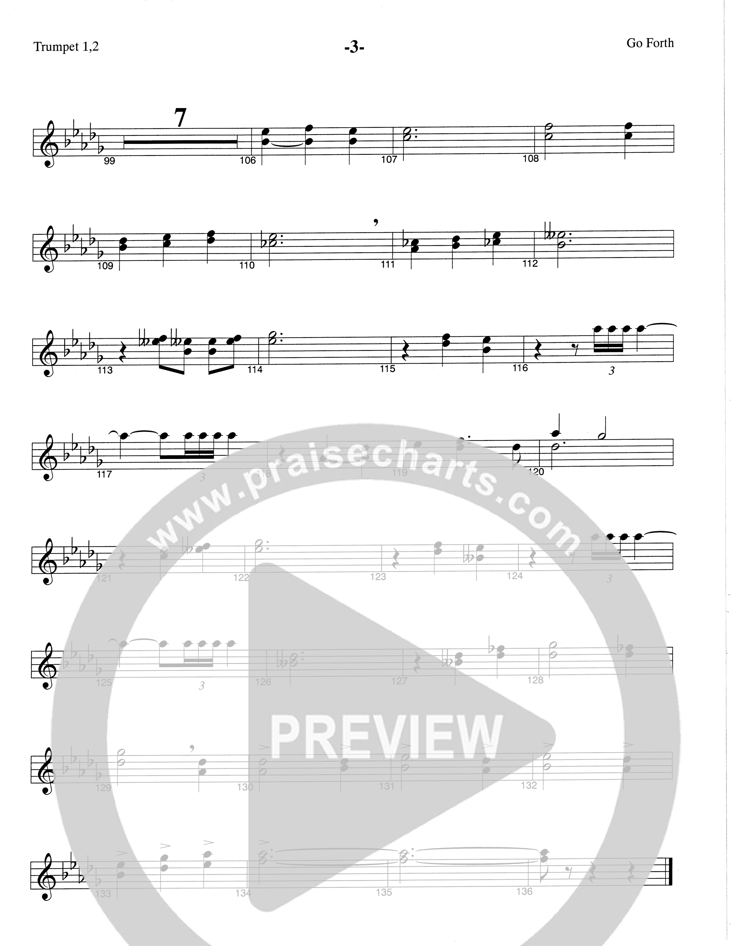 Go Forth (Choral Anthem SATB) Trumpet 1,2 (The Brooklyn Tabernacle Choir / Arr. Carol Cymbala / Orch. Lari Goss)