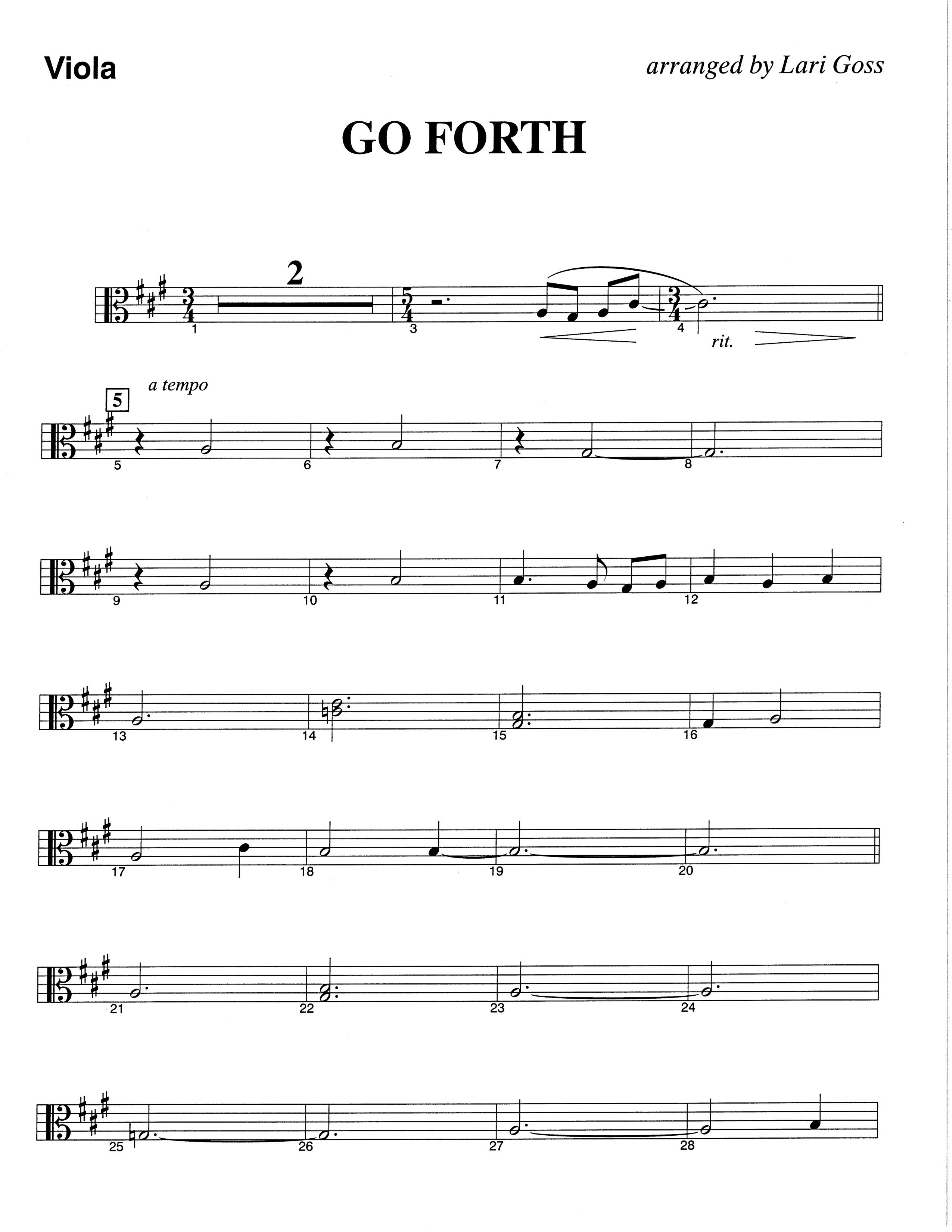 Go Forth (Choral Anthem SATB) Viola (The Brooklyn Tabernacle Choir / Arr. Carol Cymbala / Orch. Lari Goss)