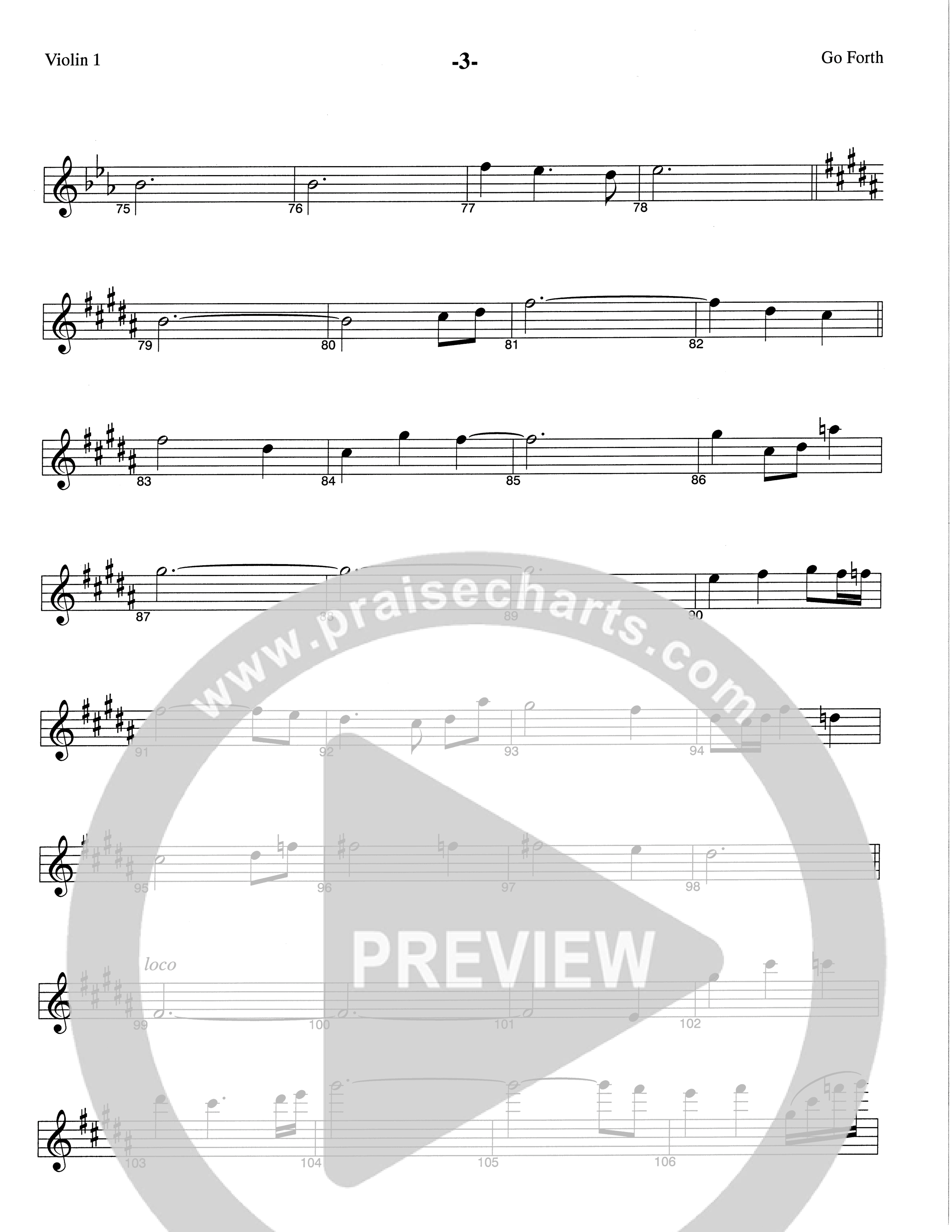 Go Forth (Choral Anthem SATB) Violin 1 (The Brooklyn Tabernacle Choir / Arr. Carol Cymbala / Orch. Lari Goss)