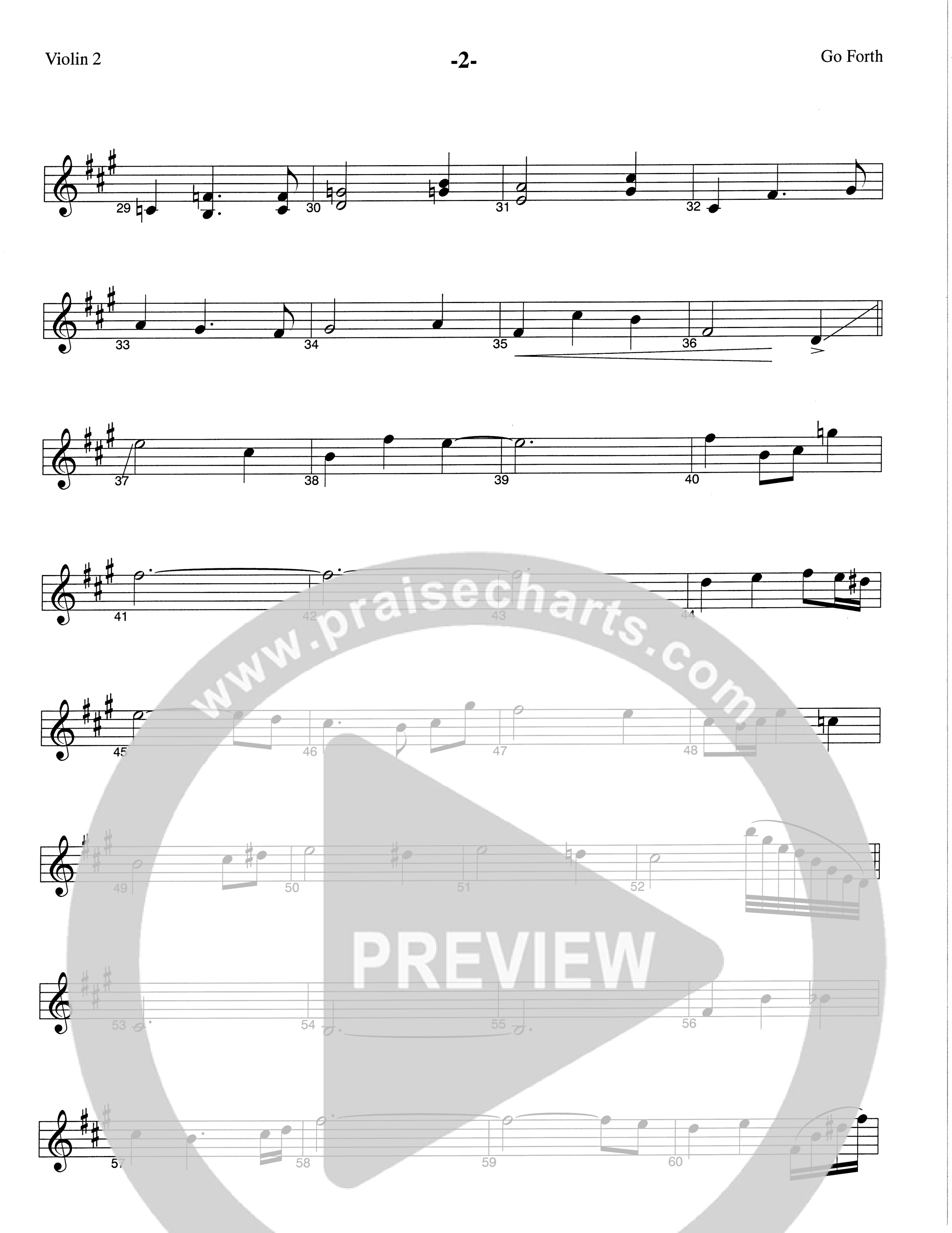 Go Forth (Choral Anthem SATB) Violin 2 (The Brooklyn Tabernacle Choir / Arr. Carol Cymbala / Orch. Lari Goss)