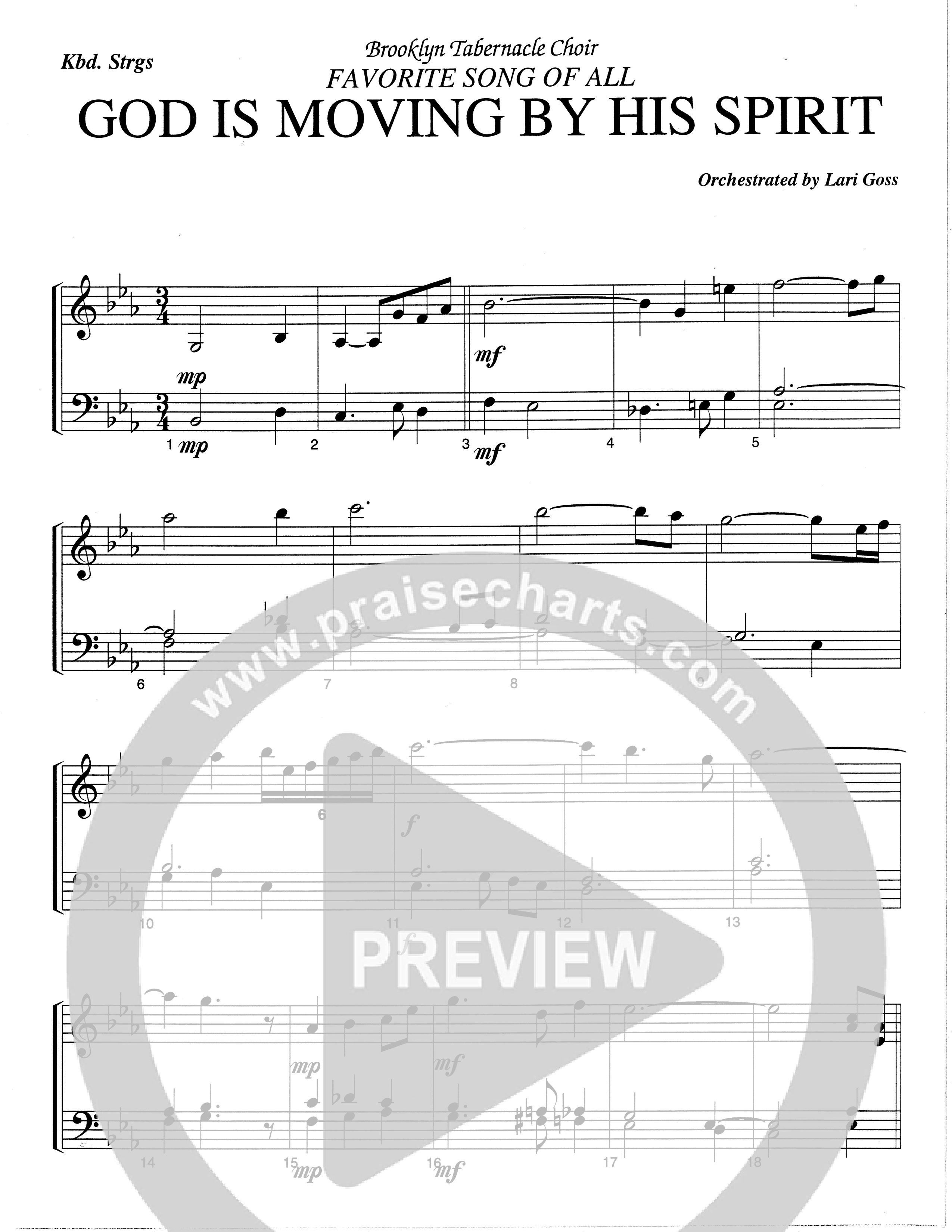 God Is Moving By His Spirit (Choral Anthem SATB) String Reduction (The Brooklyn Tabernacle Choir / Arr. Carol Cymbala)