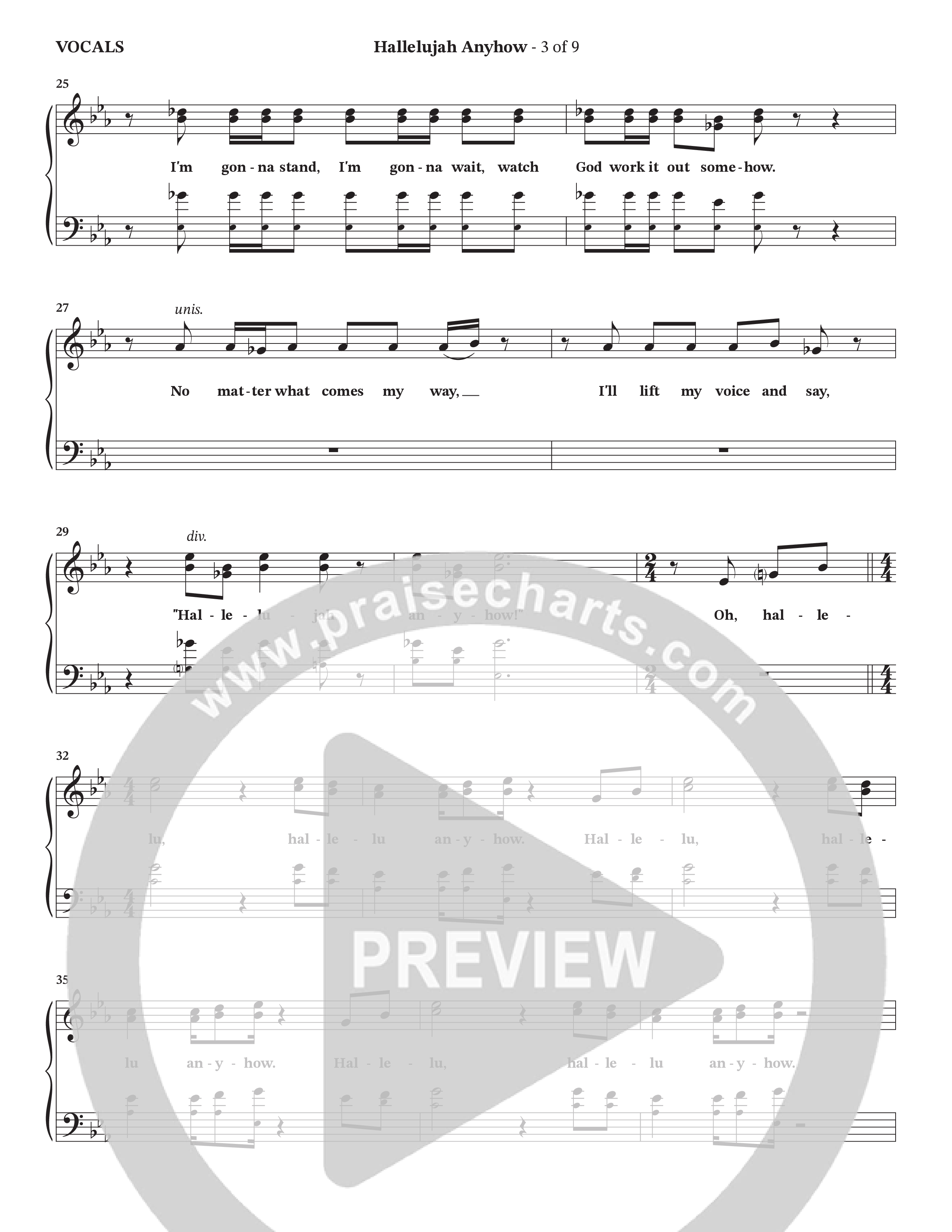 Hallelujah Anyhow (Choral Anthem SATB) Choir Sheet (SATB) (The Brooklyn Tabernacle Choir / Arr. Carol Cymbala)