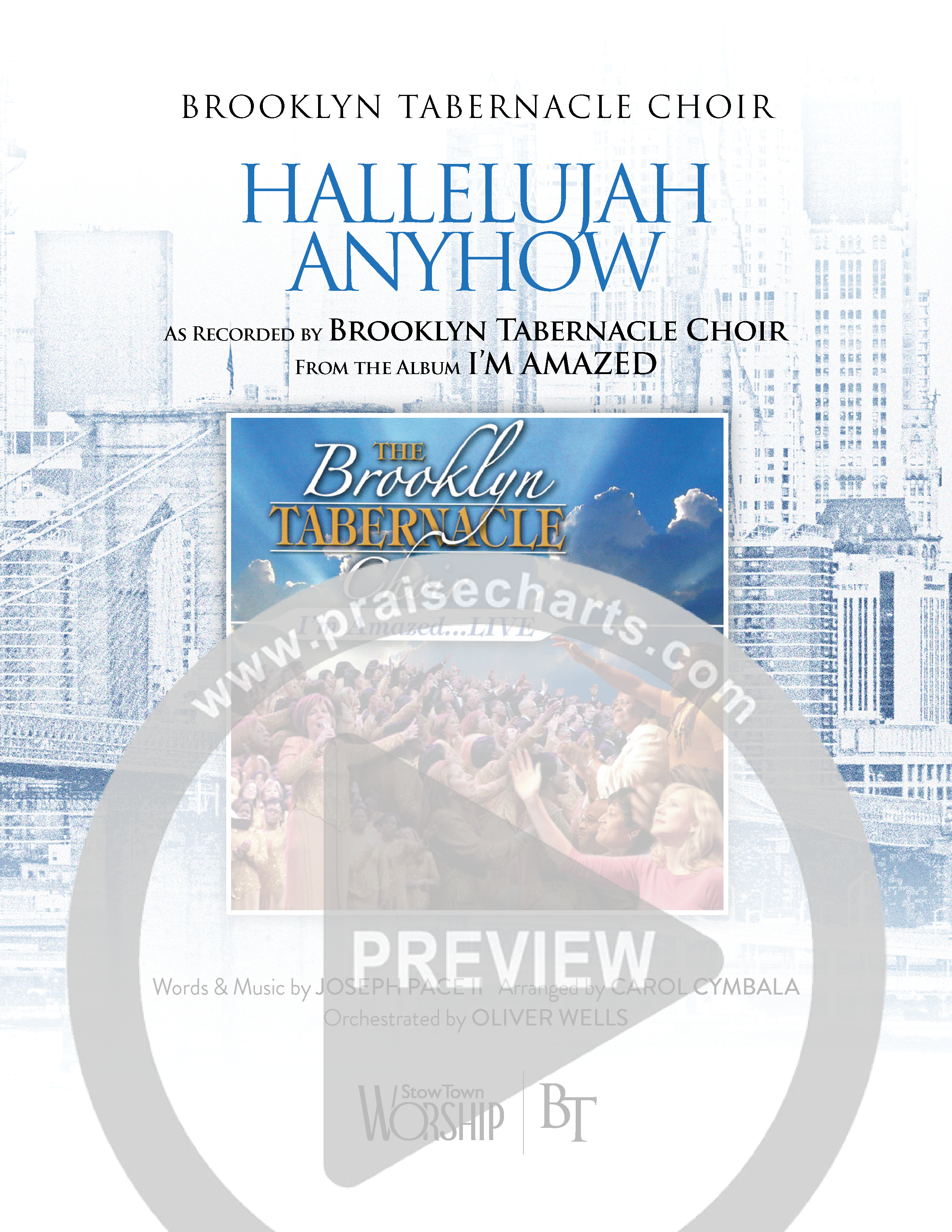 Hallelujah Anyhow (Choral Anthem SATB) Octavo Cover Sheet (The Brooklyn Tabernacle Choir / Arr. Carol Cymbala)