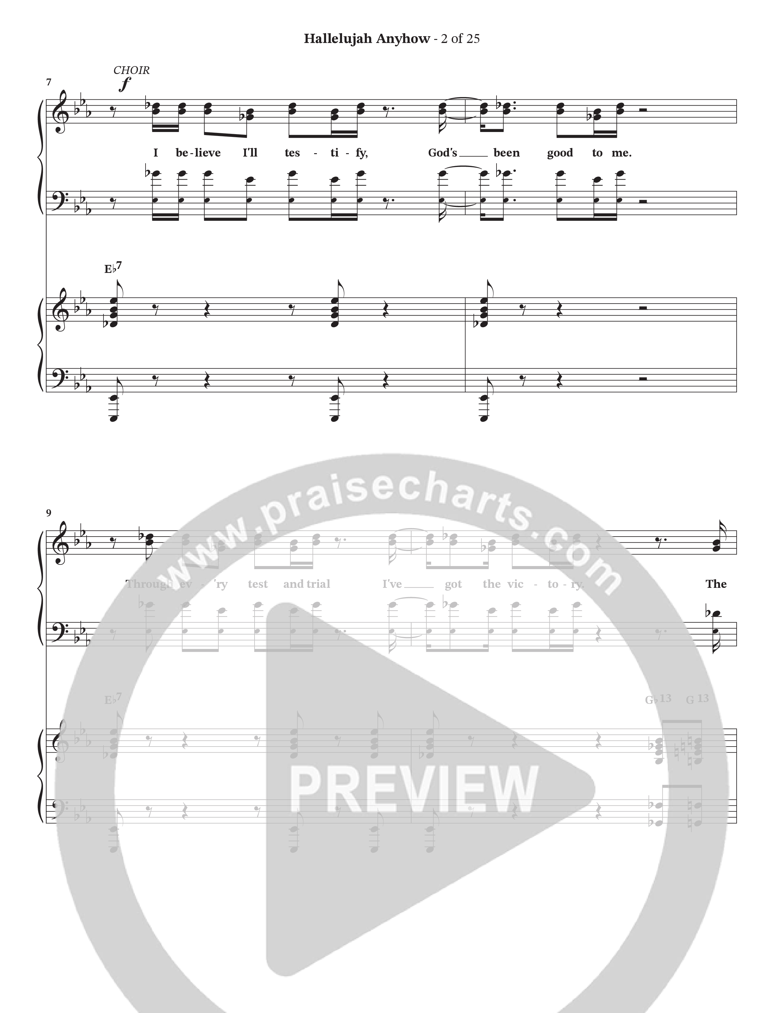 Hallelujah Anyhow (Choral Anthem SATB) Anthem (SATB/Piano) (The Brooklyn Tabernacle Choir / Arr. Carol Cymbala)