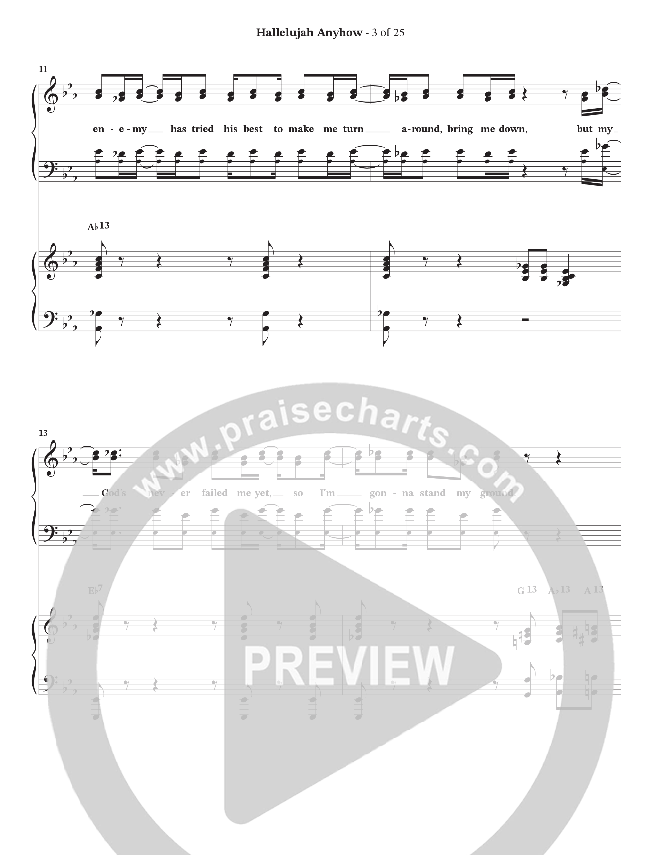 Hallelujah Anyhow (Choral Anthem SATB) Anthem (SATB/Piano) (The Brooklyn Tabernacle Choir / Arr. Carol Cymbala)
