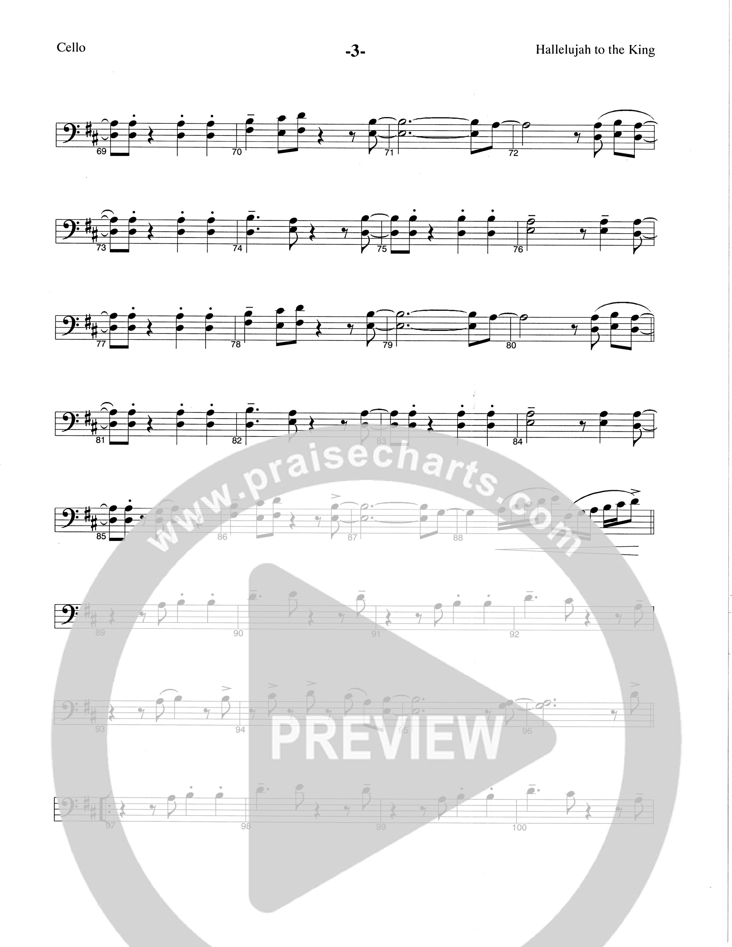 Hallelujah To The King (Choral Anthem SATB) Cello (The Brooklyn Tabernacle Choir / Arr. Carol Cymbala / Arr. Jason Webb)