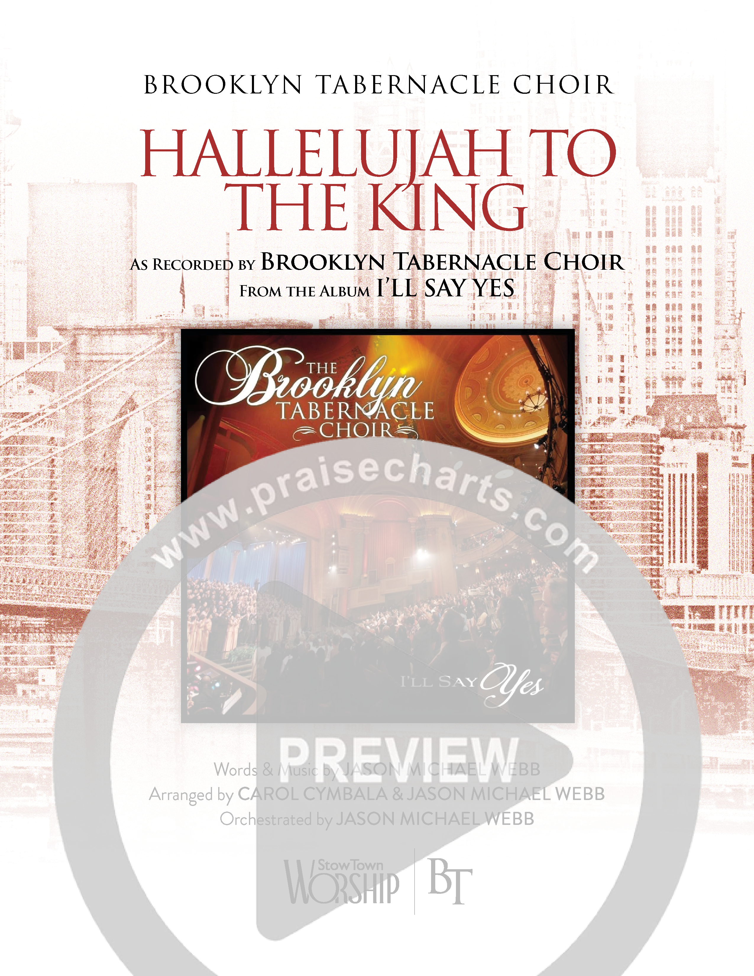 Hallelujah To The King (Choral Anthem SATB) Octavo Cover Sheet (The Brooklyn Tabernacle Choir / Arr. Carol Cymbala / Arr. Jason Webb)