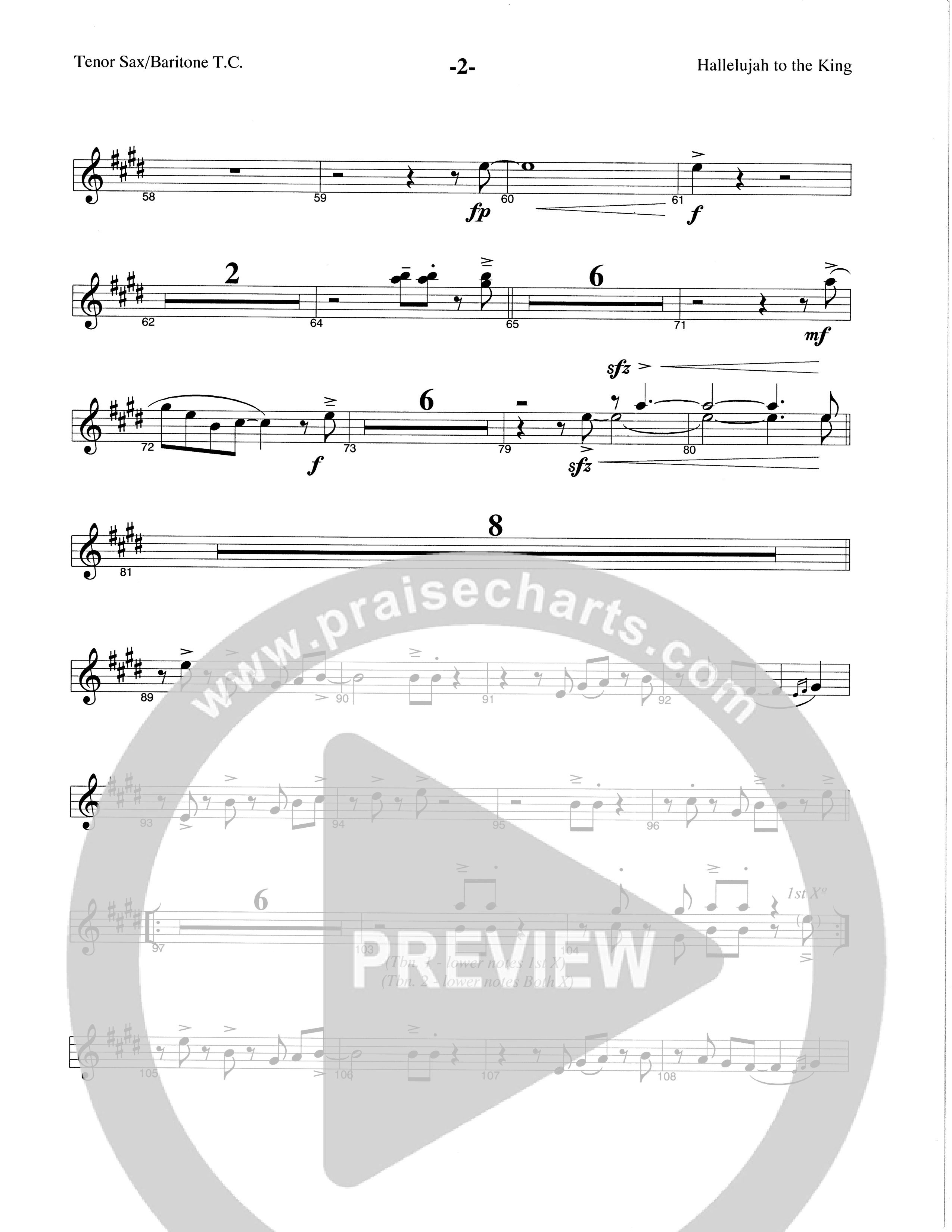 Hallelujah To The King (Choral Anthem SATB) Tenor Sax/Baritone T.C. (The Brooklyn Tabernacle Choir / Arr. Carol Cymbala / Arr. Jason Webb)