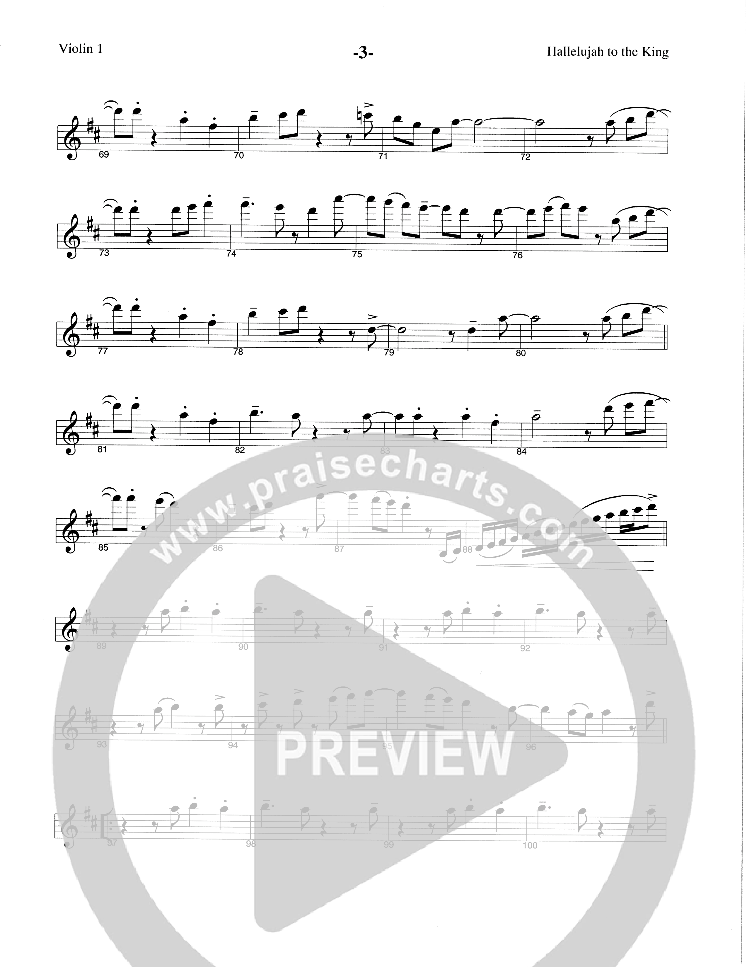 Hallelujah To The King (Choral Anthem SATB) Violin 1 (The Brooklyn Tabernacle Choir / Arr. Carol Cymbala / Arr. Jason Webb)