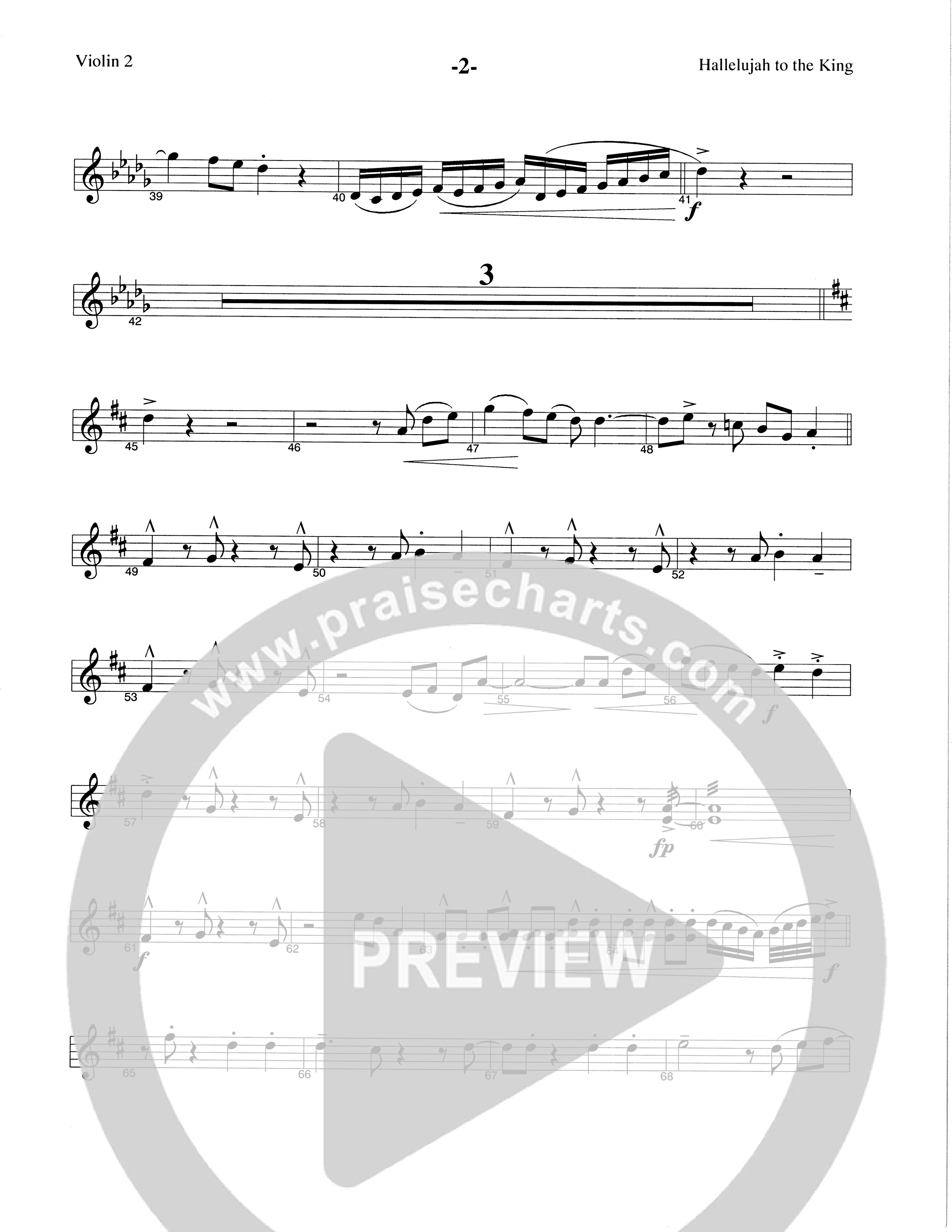 Hallelujah To The King (Choral Anthem SATB) Violin 2 (The Brooklyn Tabernacle Choir / Arr. Carol Cymbala / Arr. Jason Webb)