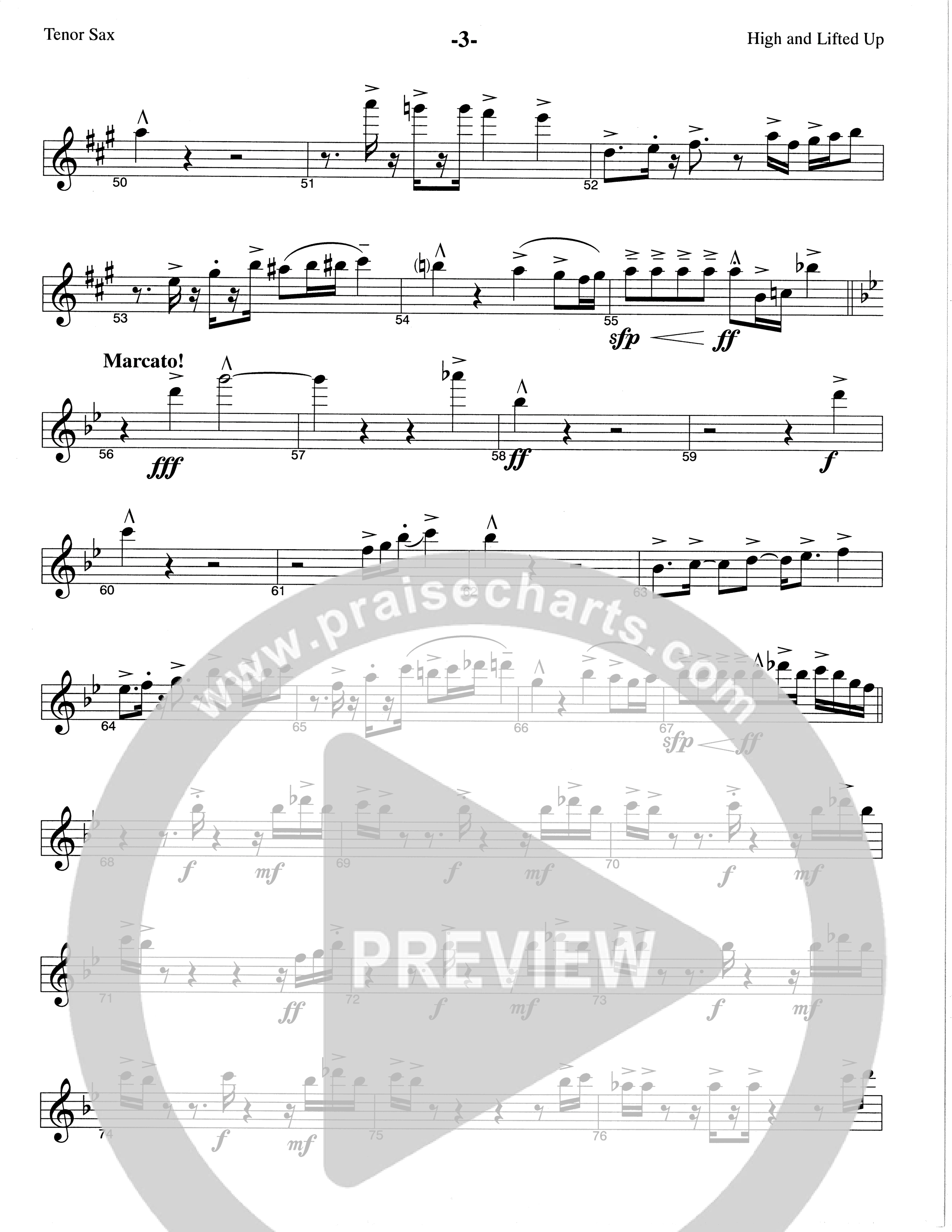 High And Lifted Up (Choral Anthem SATB) Tenor Sax/Baritone T.C. (The Brooklyn Tabernacle Choir / Arr. Carol Cymbala)