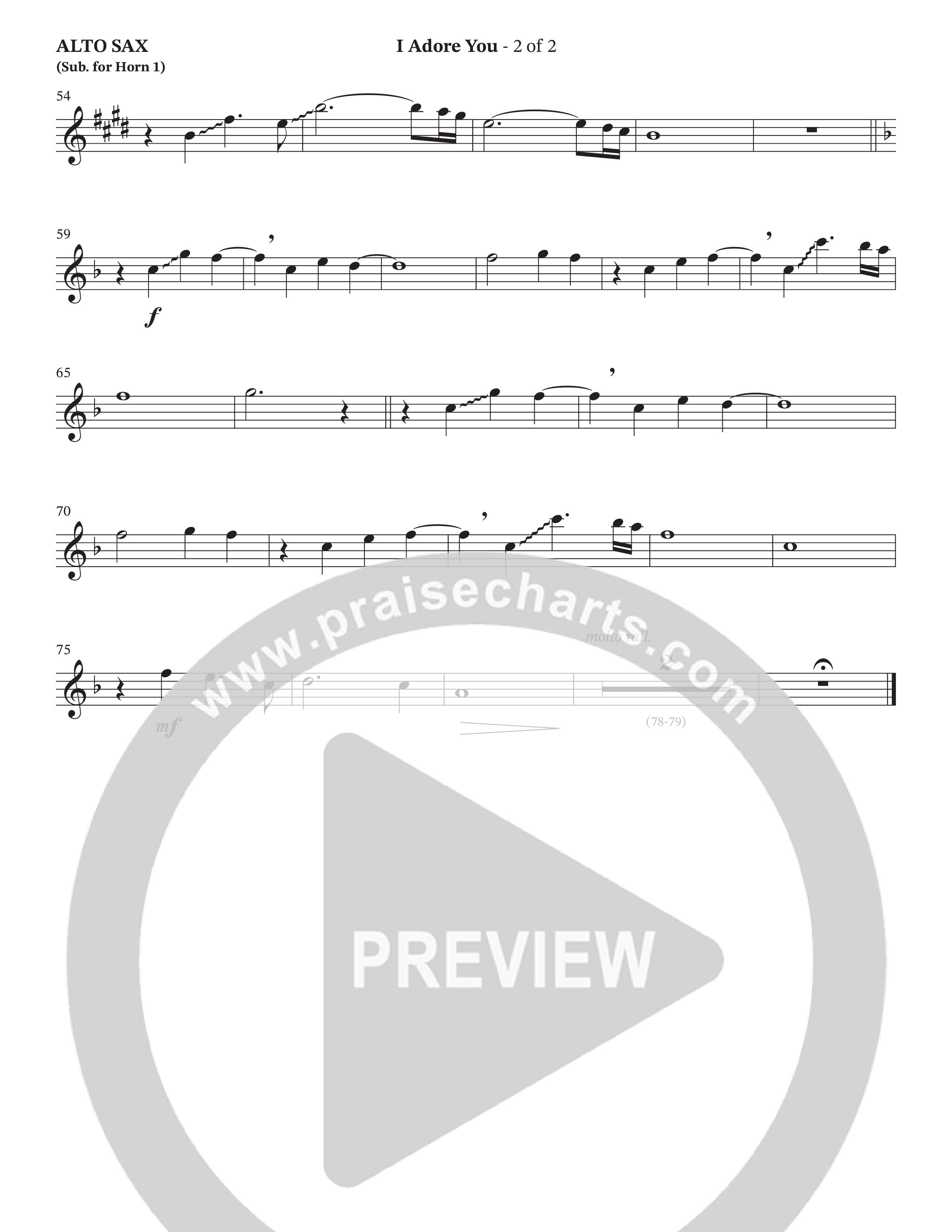 I Adore You (Choral Anthem SATB) Alto Sax (The Brooklyn Tabernacle Choir / Arr. Carol Cymbala)