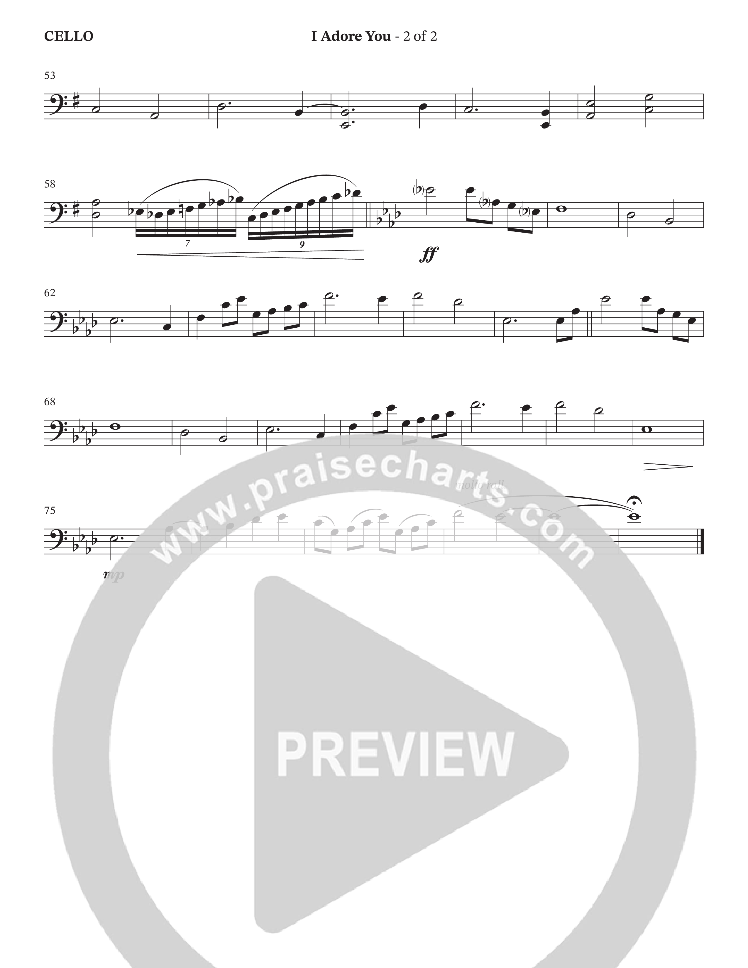 I Adore You (Choral Anthem SATB) Cello (The Brooklyn Tabernacle Choir / Arr. Carol Cymbala)