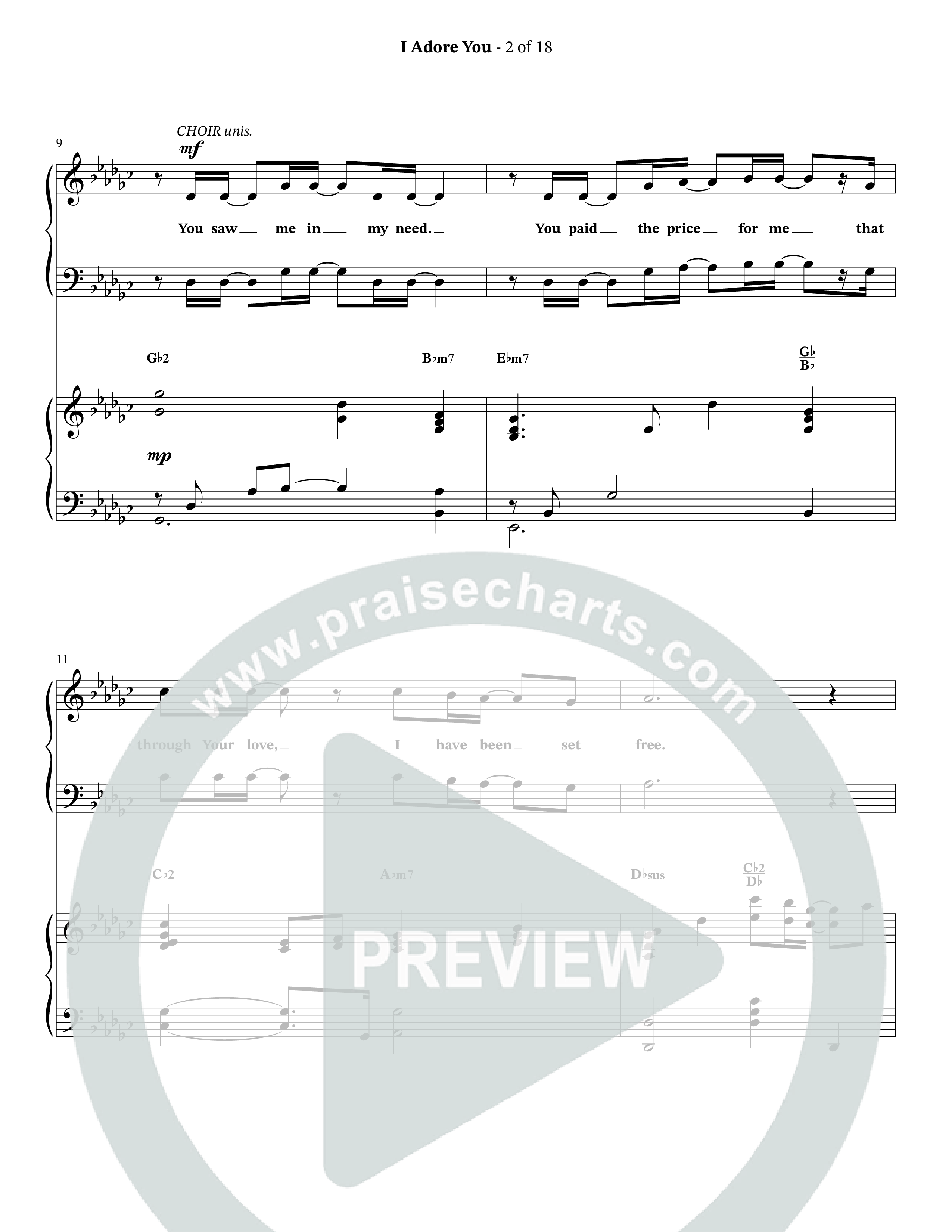 I Adore You (Choral Anthem SATB) Anthem (SATB/Piano) (The Brooklyn Tabernacle Choir / Arr. Carol Cymbala)