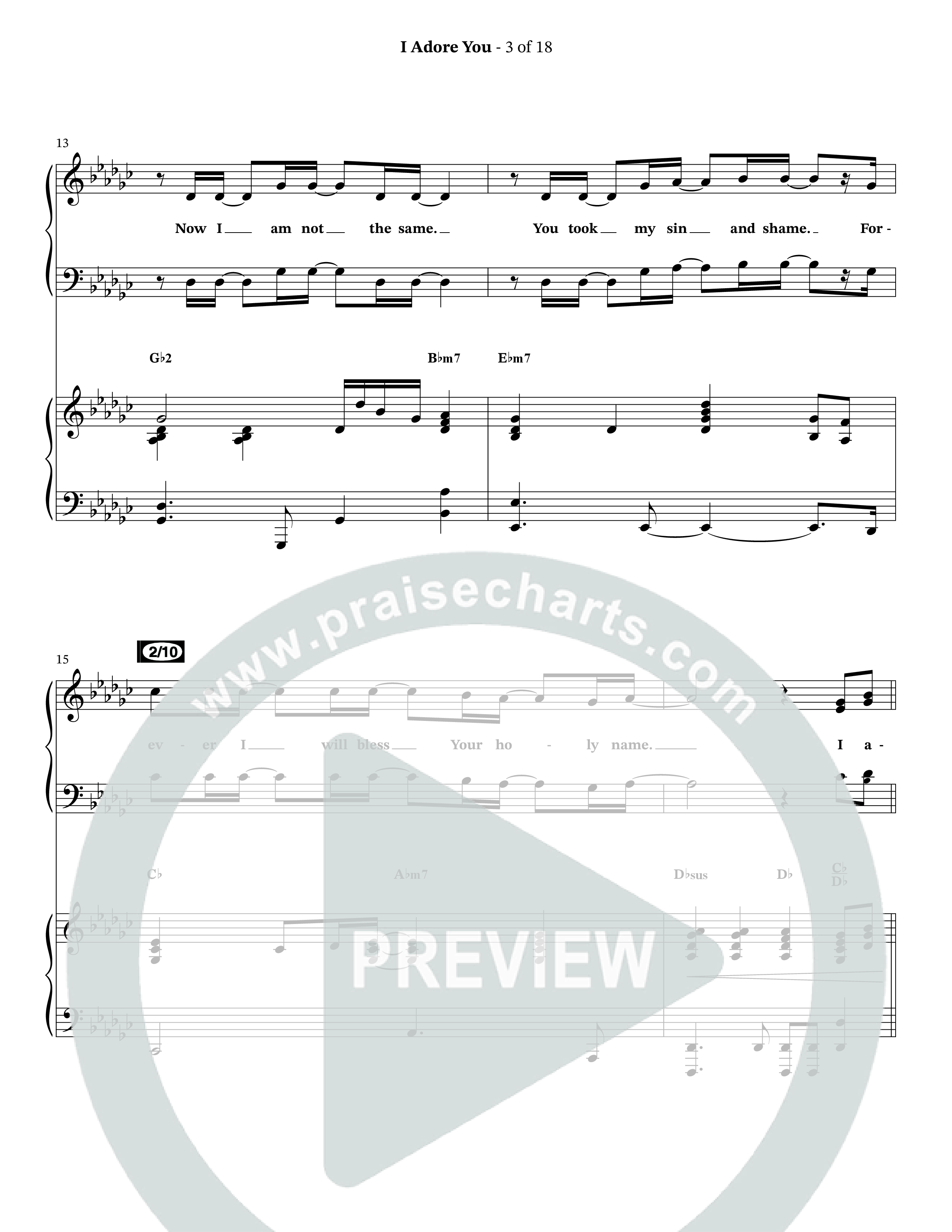 I Adore You (Choral Anthem SATB) Anthem (SATB/Piano) (The Brooklyn Tabernacle Choir / Arr. Carol Cymbala)