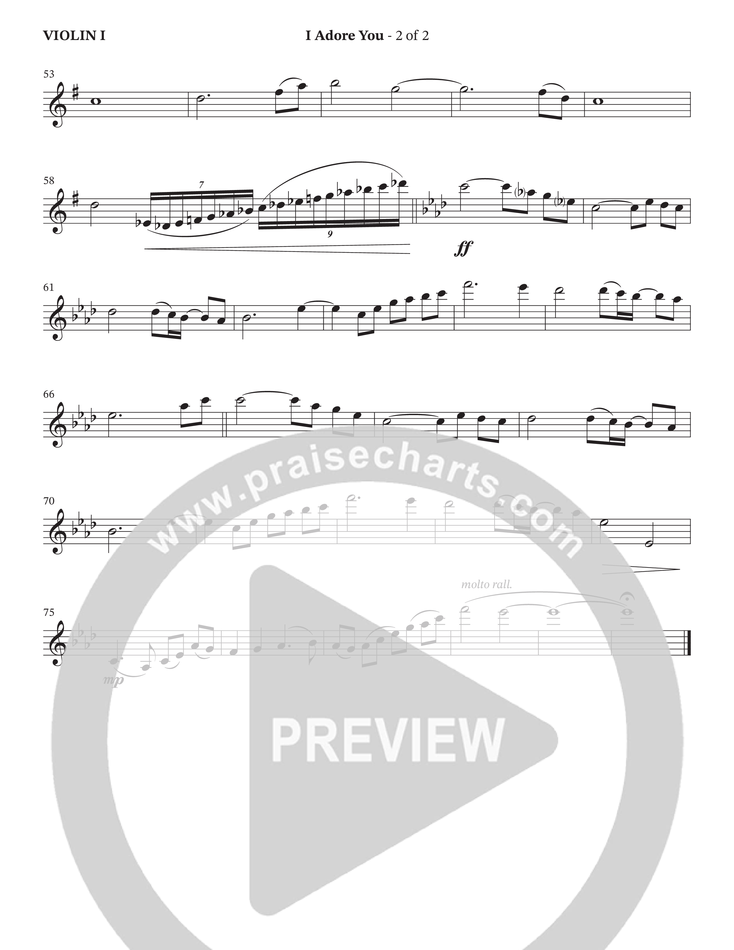 I Adore You (Choral Anthem SATB) Violin 1 (The Brooklyn Tabernacle Choir / Arr. Carol Cymbala)