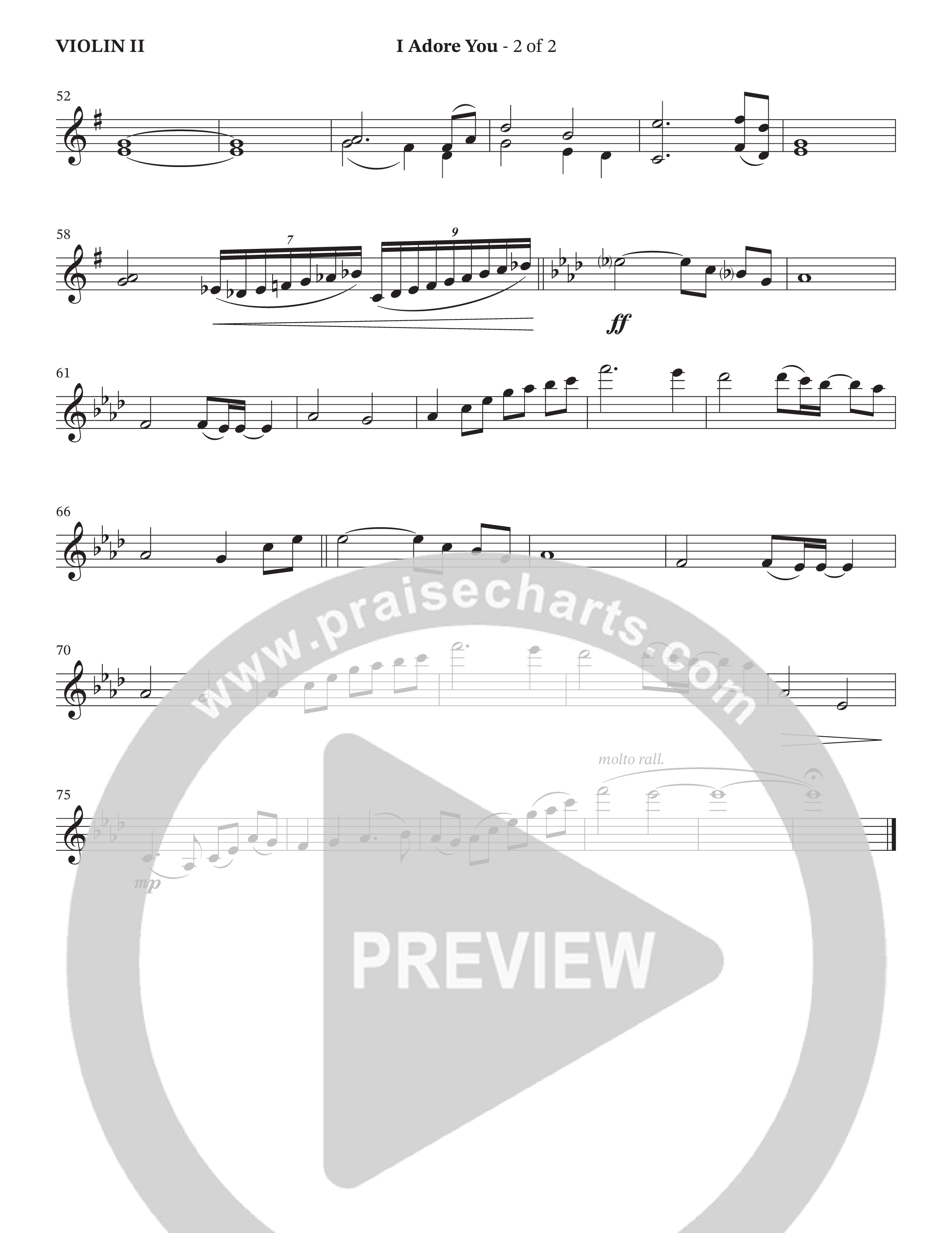 I Adore You (Choral Anthem SATB) Violin 2 (The Brooklyn Tabernacle Choir / Arr. Carol Cymbala)