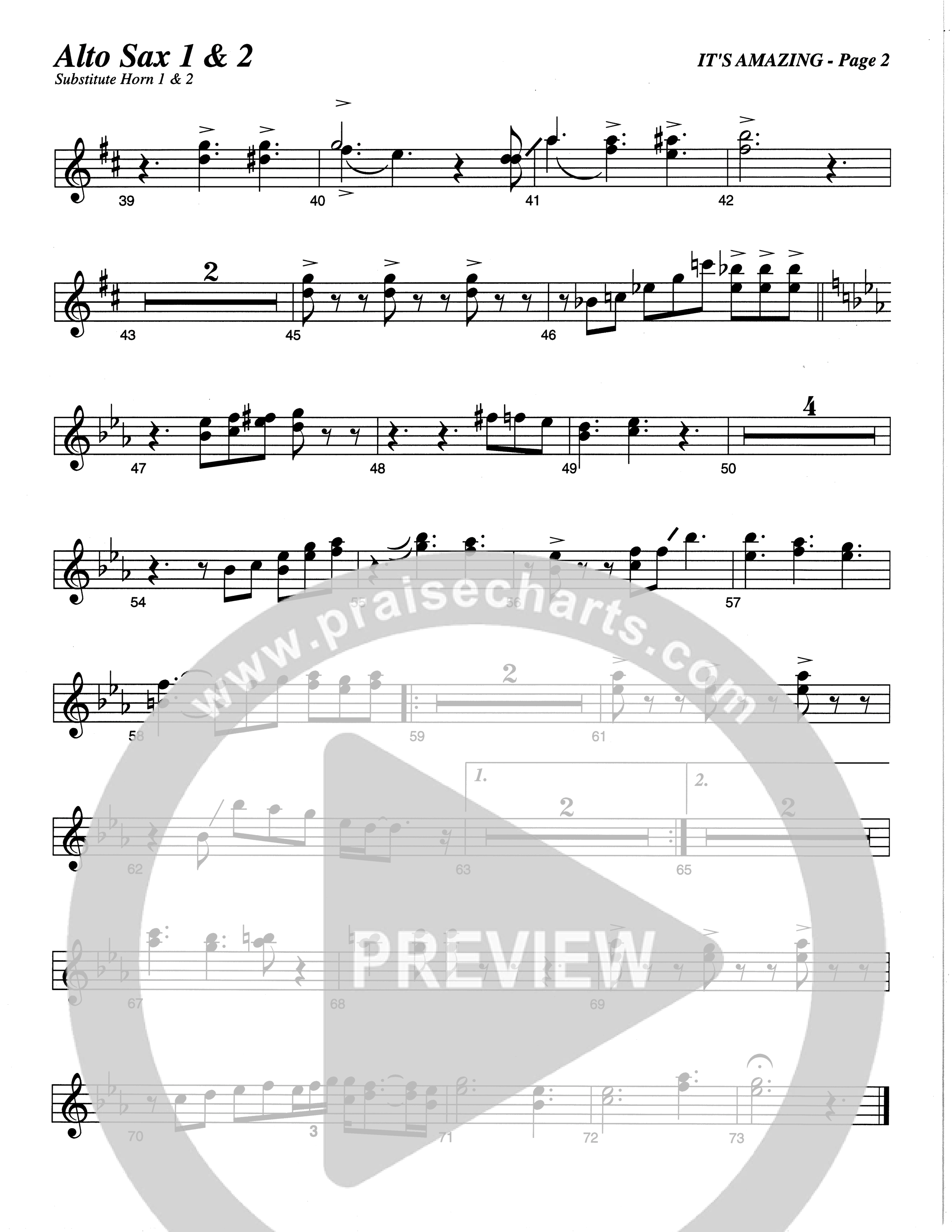 It's Amazing (Choral Anthem SATB) Alto Sax (The Brooklyn Tabernacle Choir / Arr. Carol Cymbala / Orch. Oliver Wells)