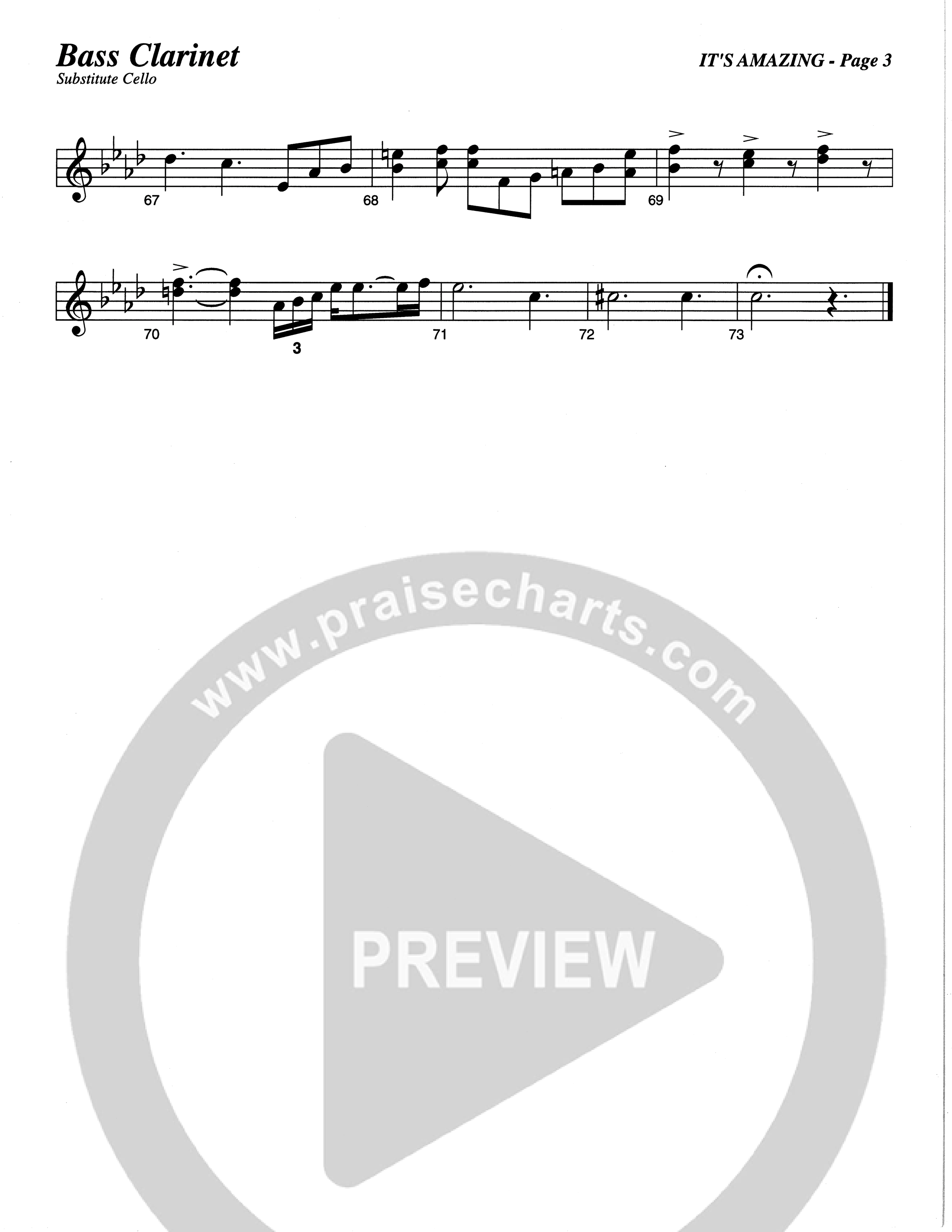 It's Amazing (Choral Anthem SATB) Bass Clarinet (The Brooklyn Tabernacle Choir / Arr. Carol Cymbala / Orch. Oliver Wells)