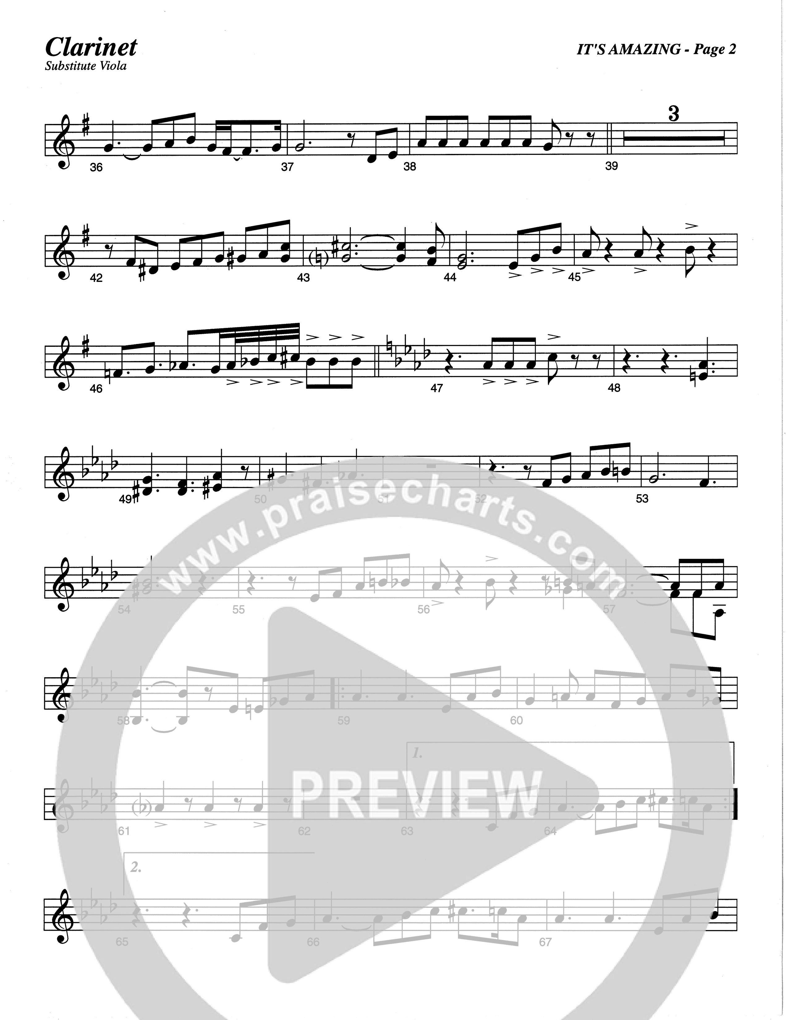 It's Amazing (Choral Anthem SATB) Clarinet (The Brooklyn Tabernacle Choir / Arr. Carol Cymbala / Orch. Oliver Wells)