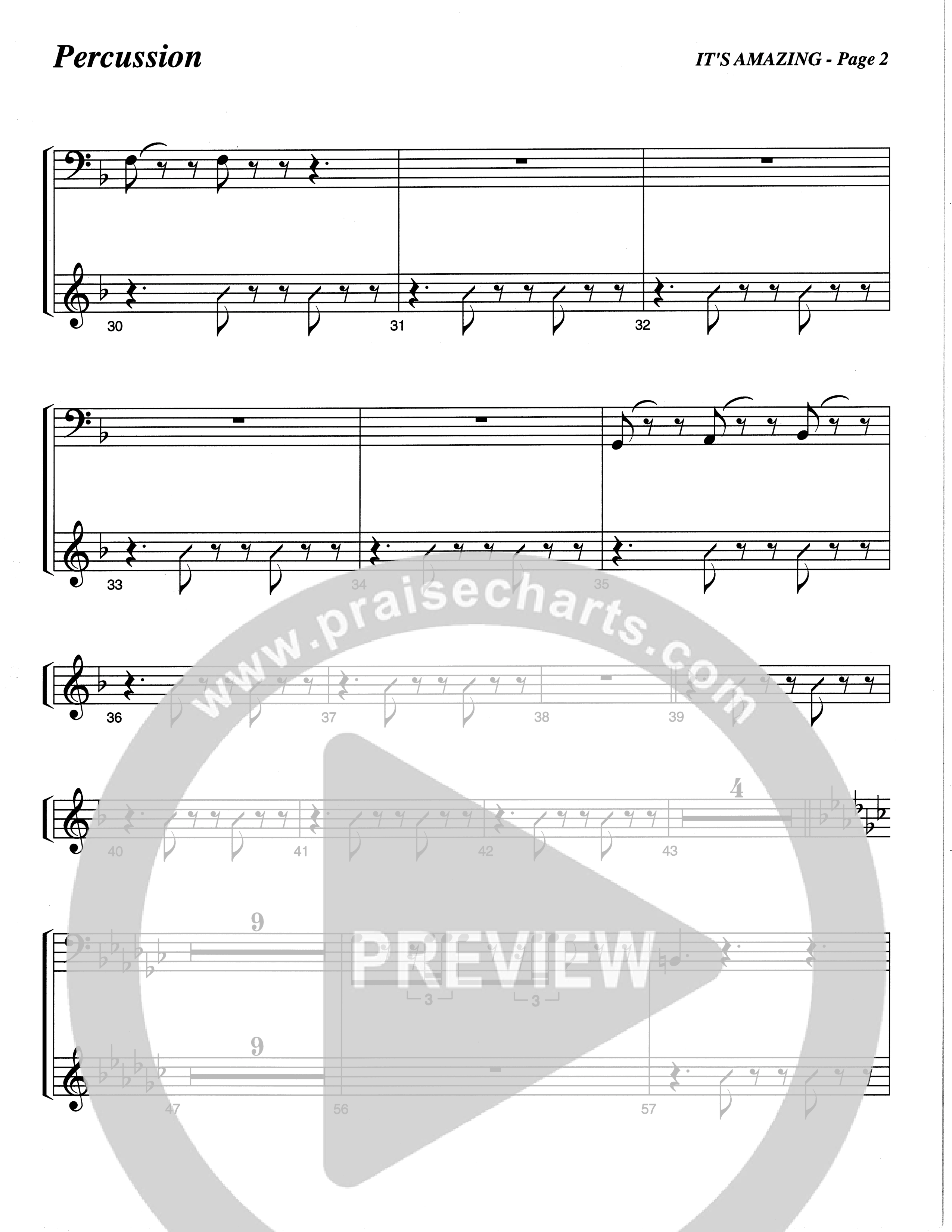 It's Amazing (Choral Anthem SATB) Percussion (The Brooklyn Tabernacle Choir / Arr. Carol Cymbala / Orch. Oliver Wells)