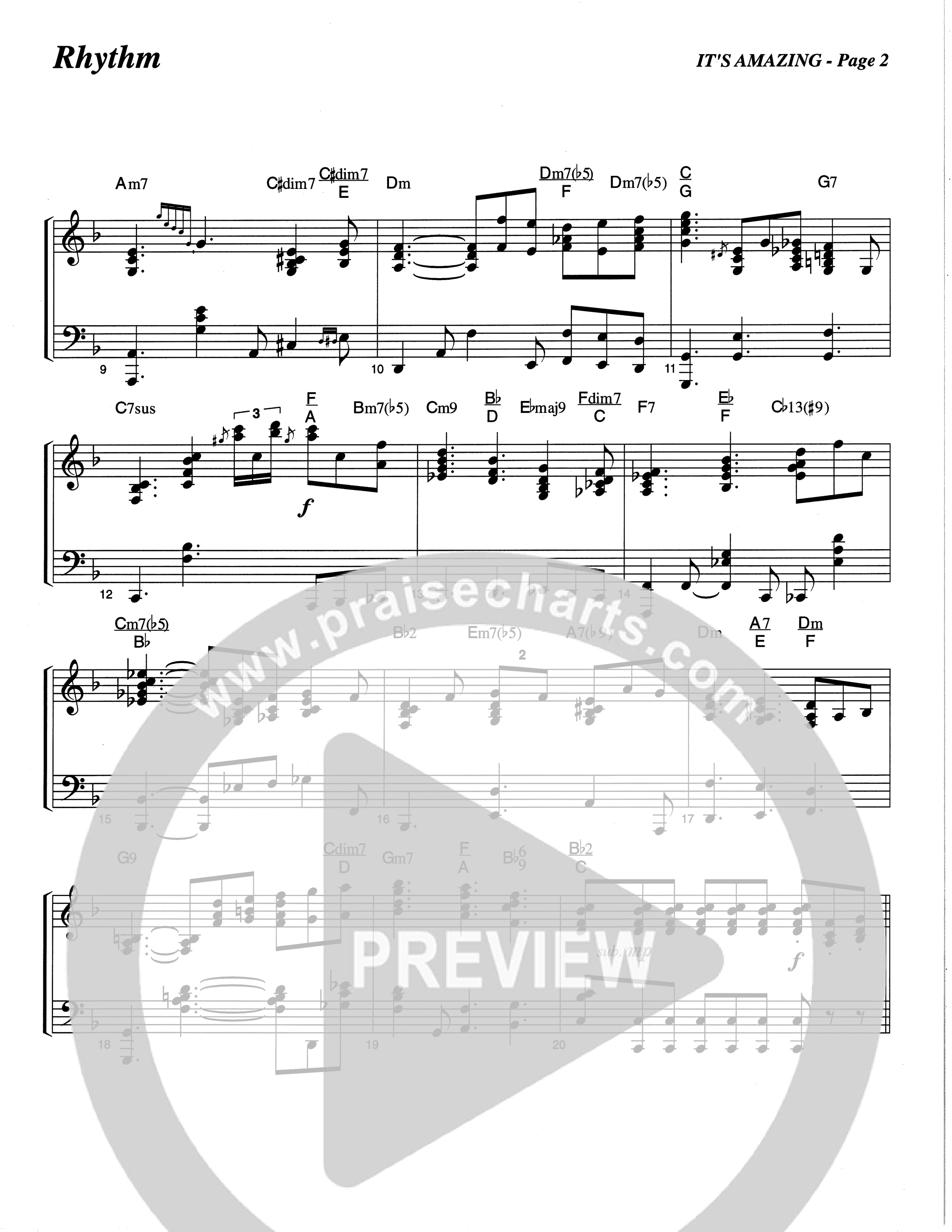 It's Amazing (Choral Anthem SATB) Rhythm Chart (The Brooklyn Tabernacle Choir / Arr. Carol Cymbala / Orch. Oliver Wells)