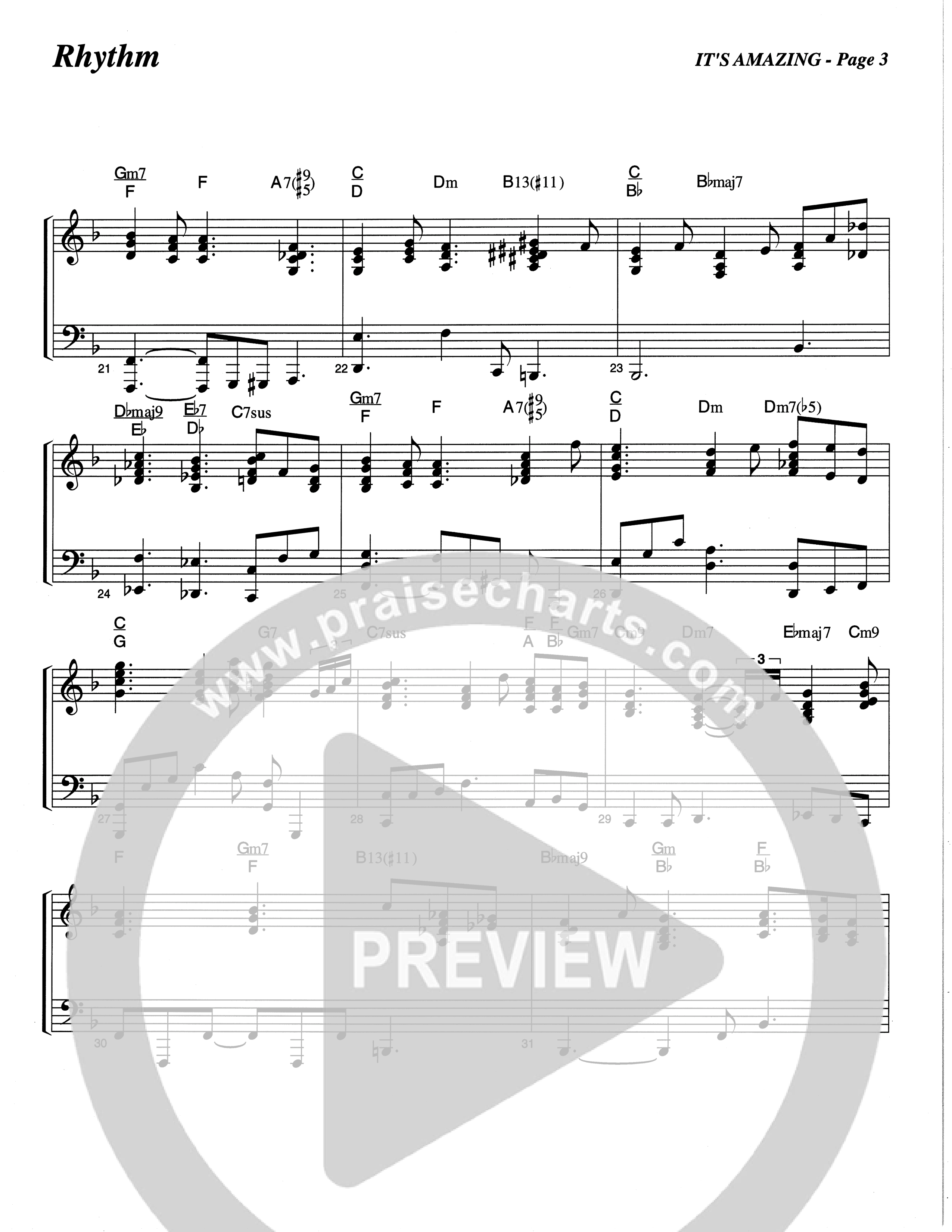 It's Amazing (Choral Anthem SATB) Rhythm Chart (The Brooklyn Tabernacle Choir / Arr. Carol Cymbala / Orch. Oliver Wells)