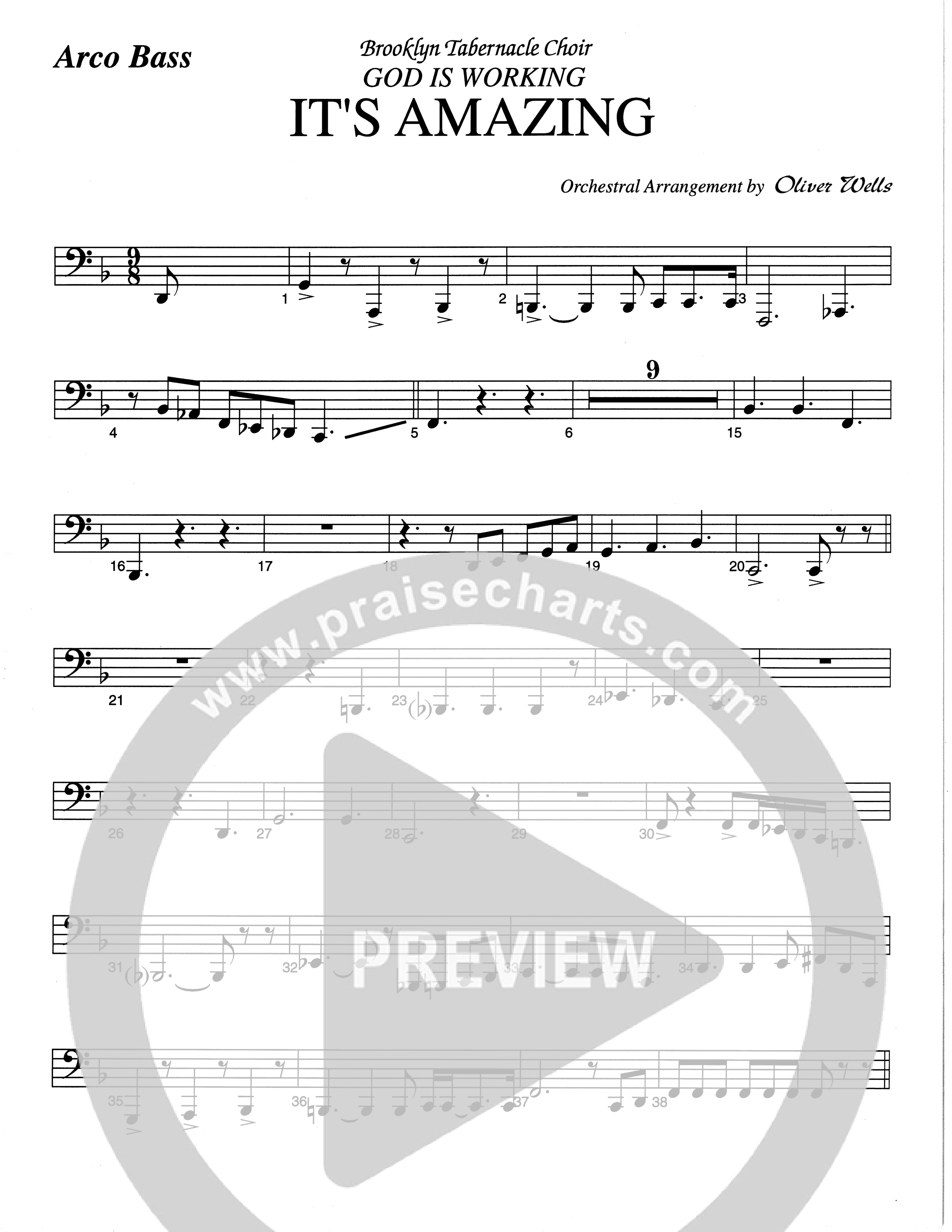 It's Amazing (Choral Anthem SATB) String Bass (The Brooklyn Tabernacle Choir / Arr. Carol Cymbala / Orch. Oliver Wells)
